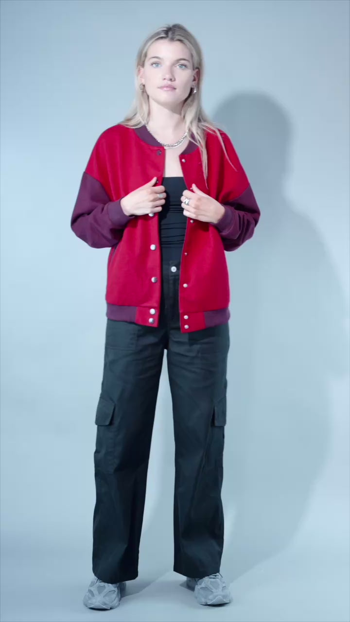 Women's Classic Color Blocked Varsity Jacket