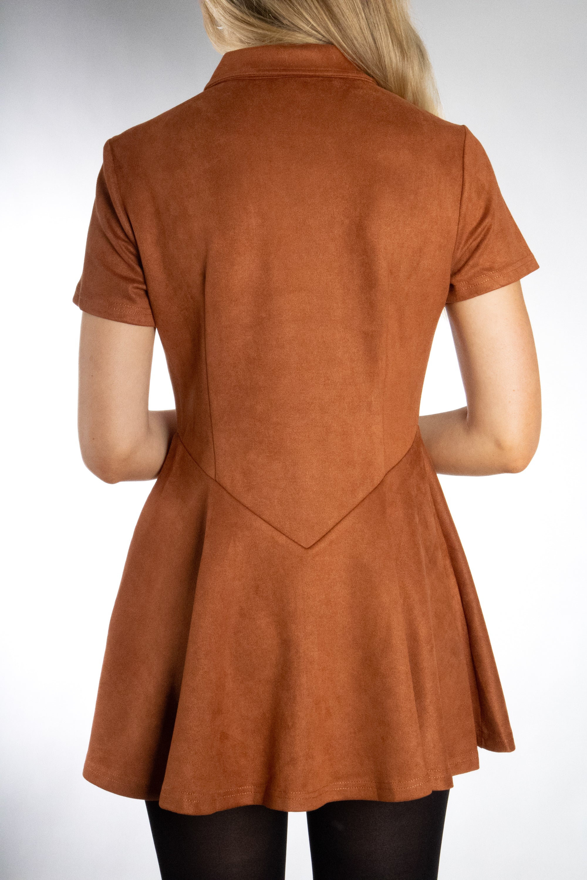 Women's Drop Waist Collared Flare Dress