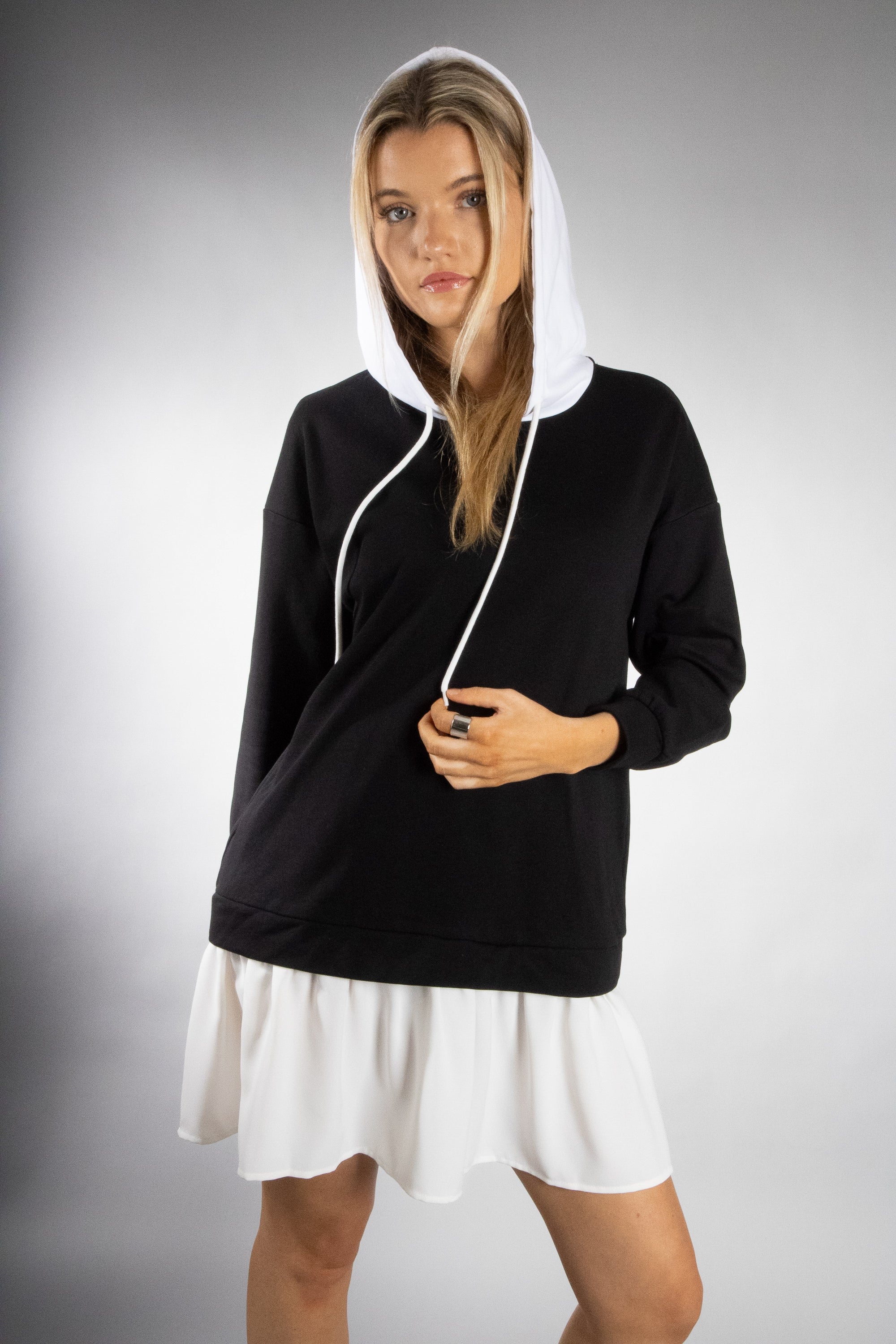 Women's Double Layer Hooded Pullover