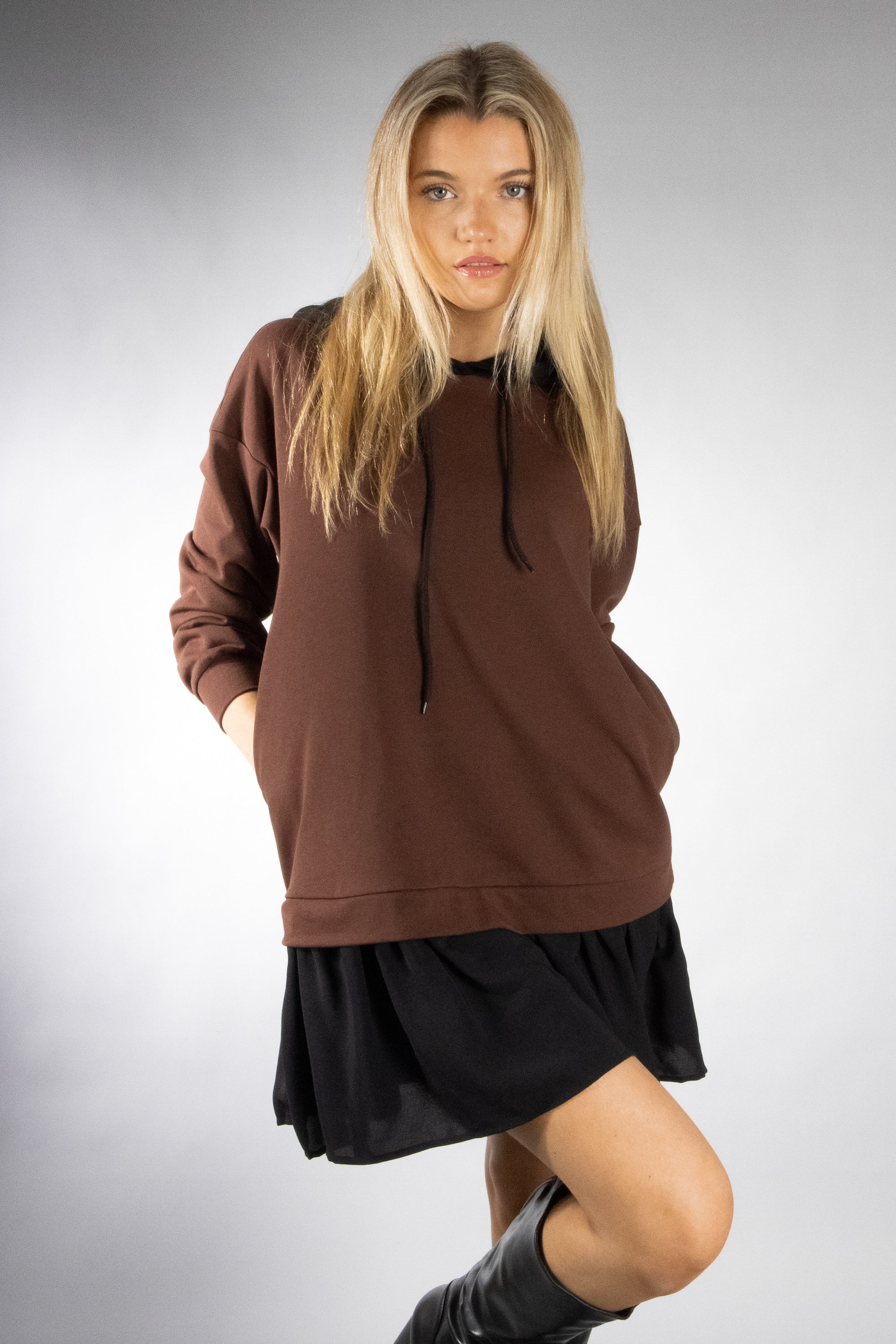 Women's Double Layer Hooded Pullover