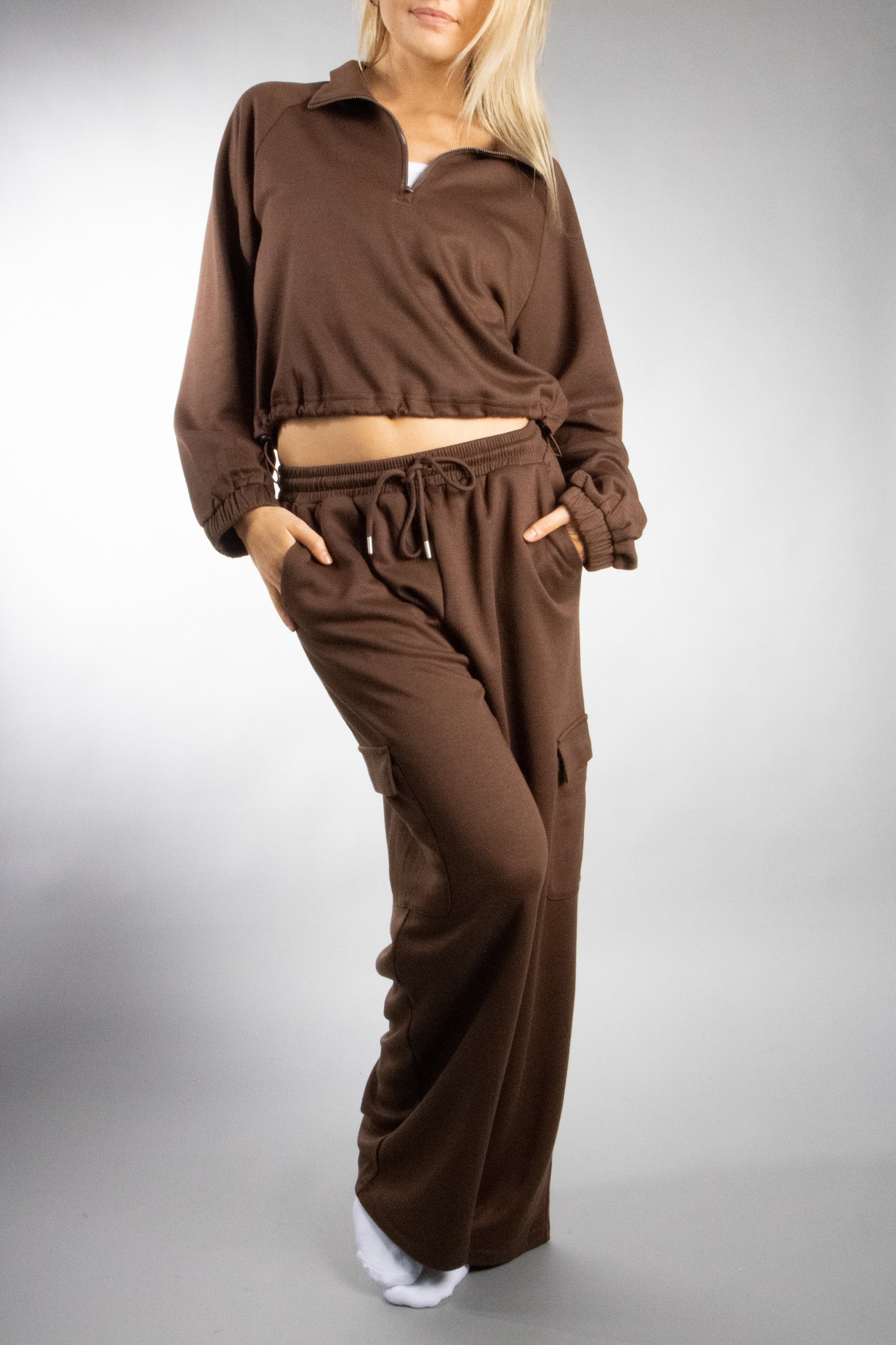 Women's Half Zip Pullover and Pants Set
