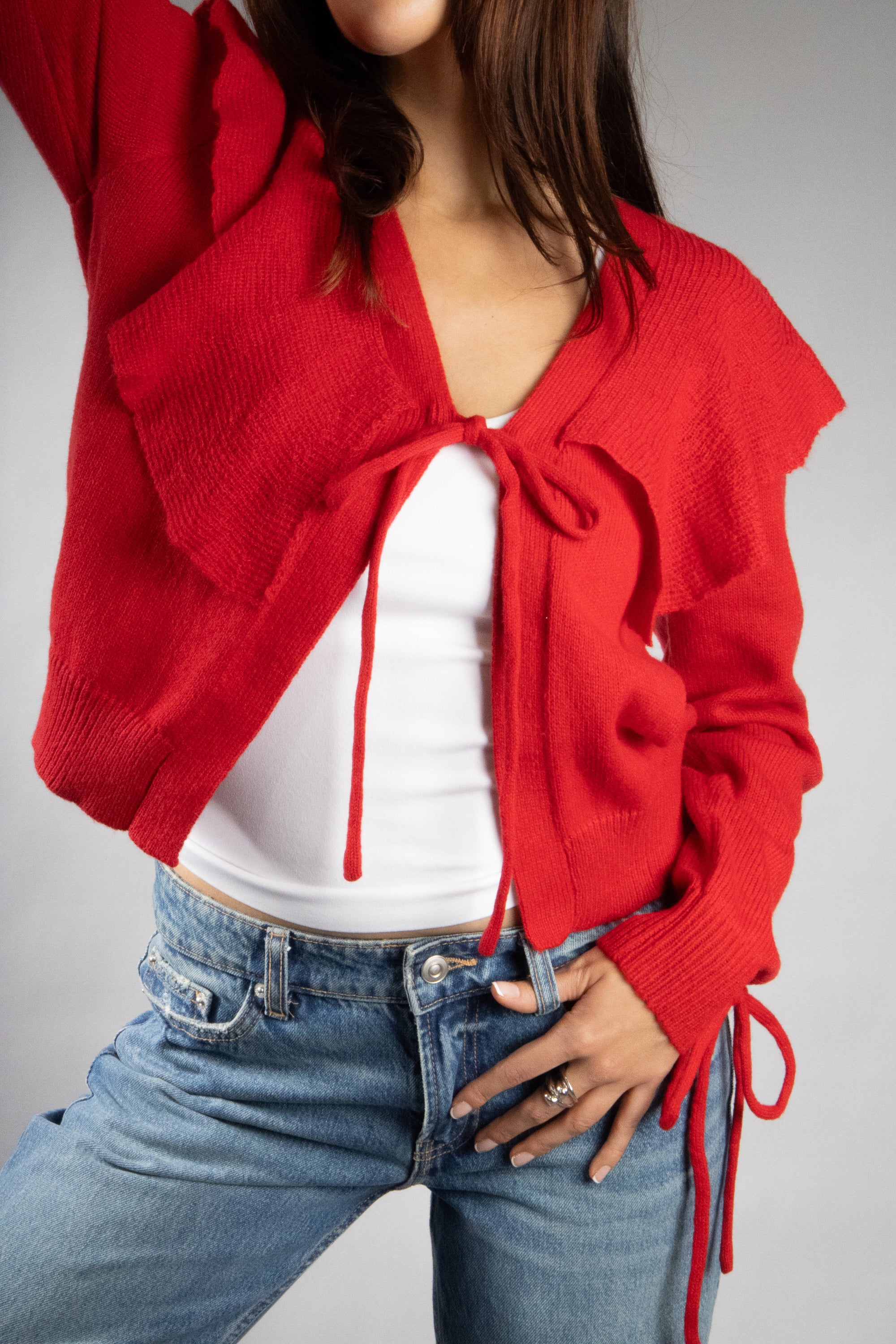 Women's Lightweight Flouncy Tie Cardigan