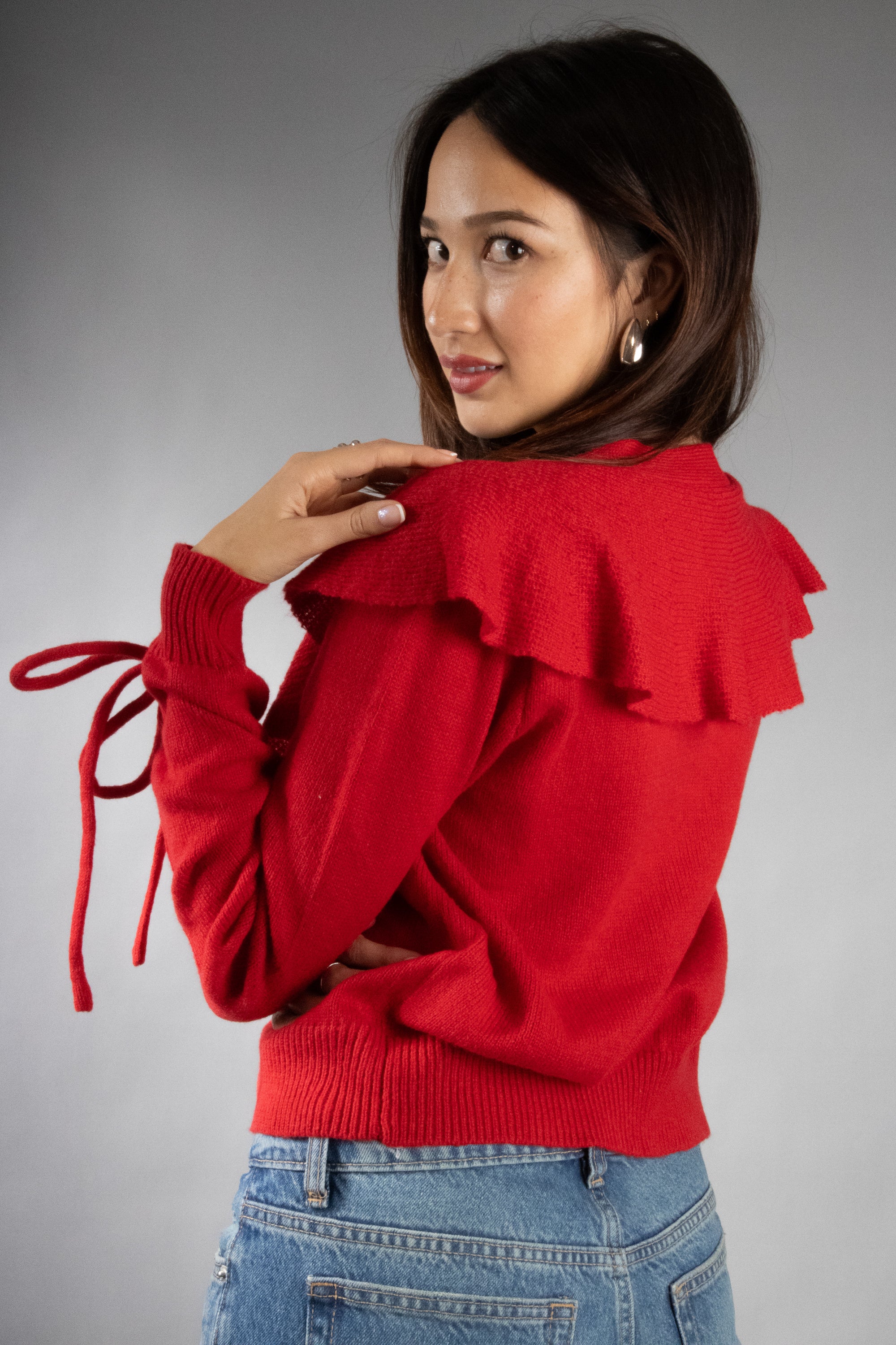 Women's Lightweight Flouncy Tie Cardigan