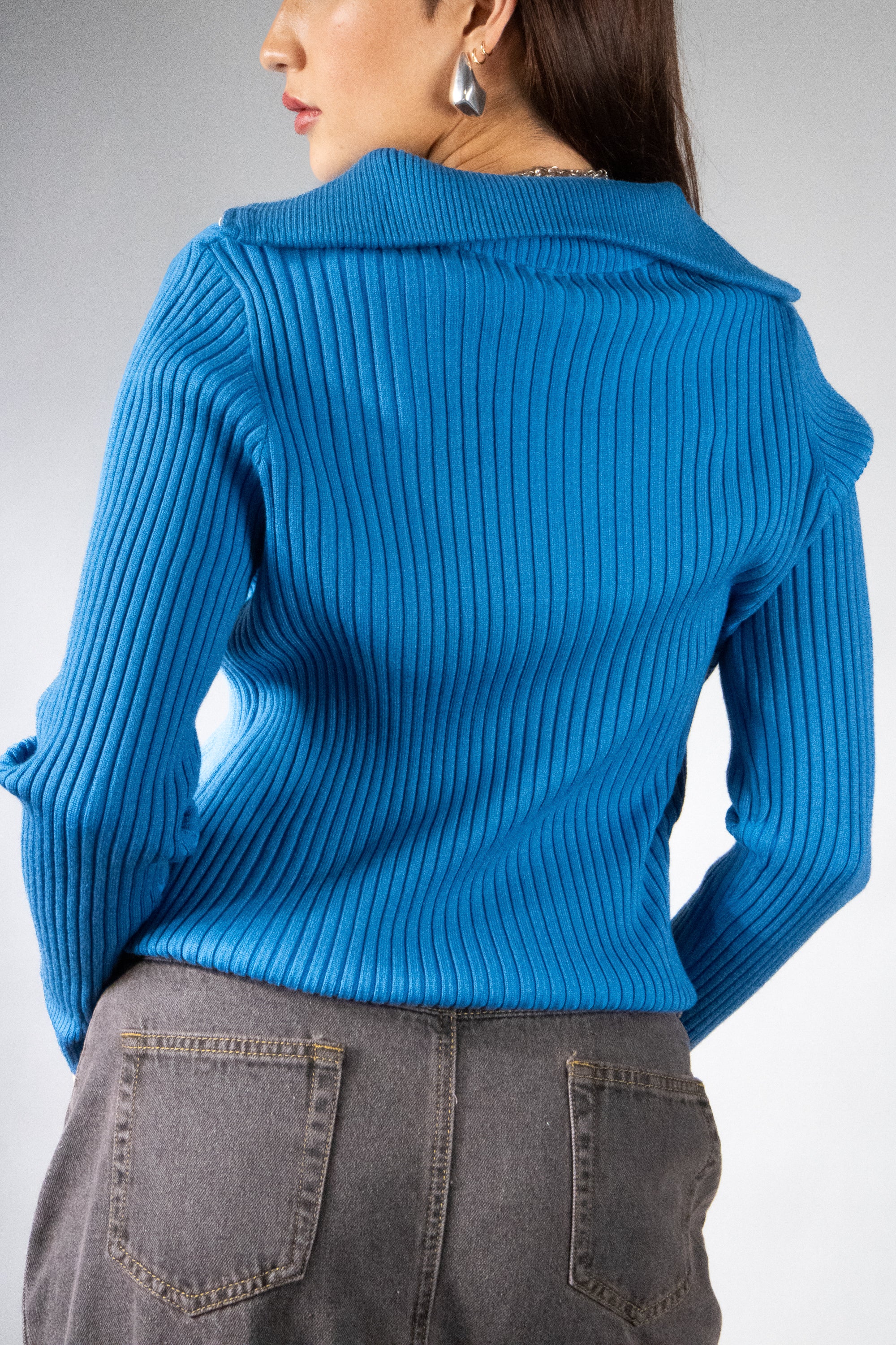 Women's Rib Knit Quarter Zip Sweater