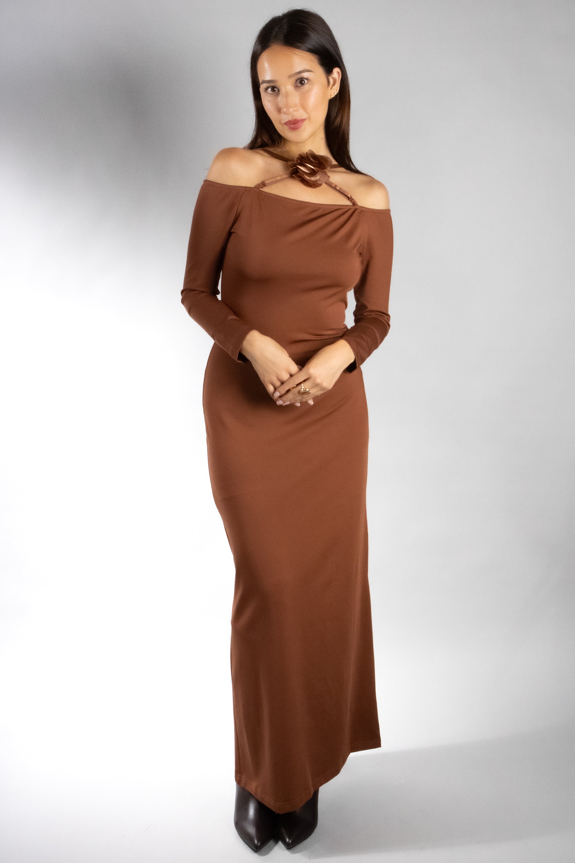 Women's Bodycon Off Shoulder Maxi Dress