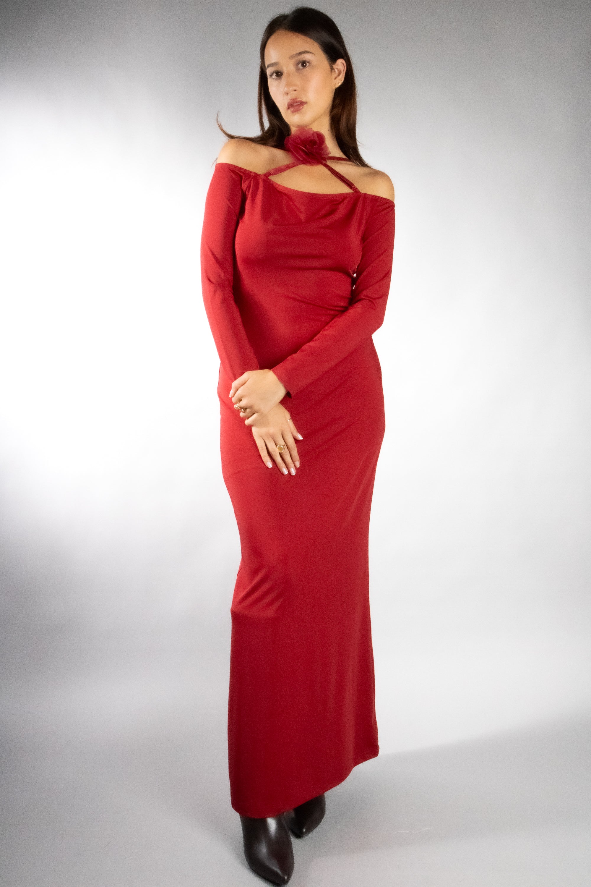 Women's Bodycon Off Shoulder Maxi Dress