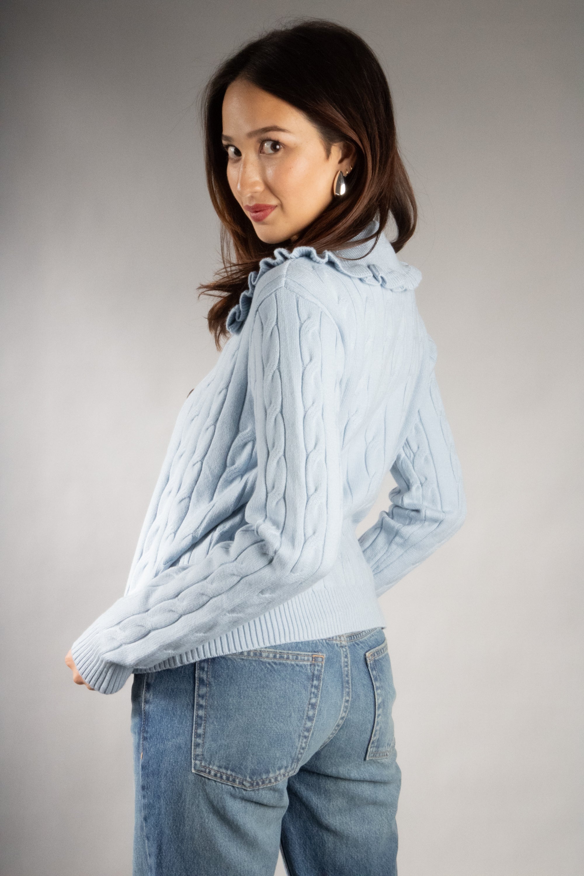 Women's Ruffle Collar Cardigan