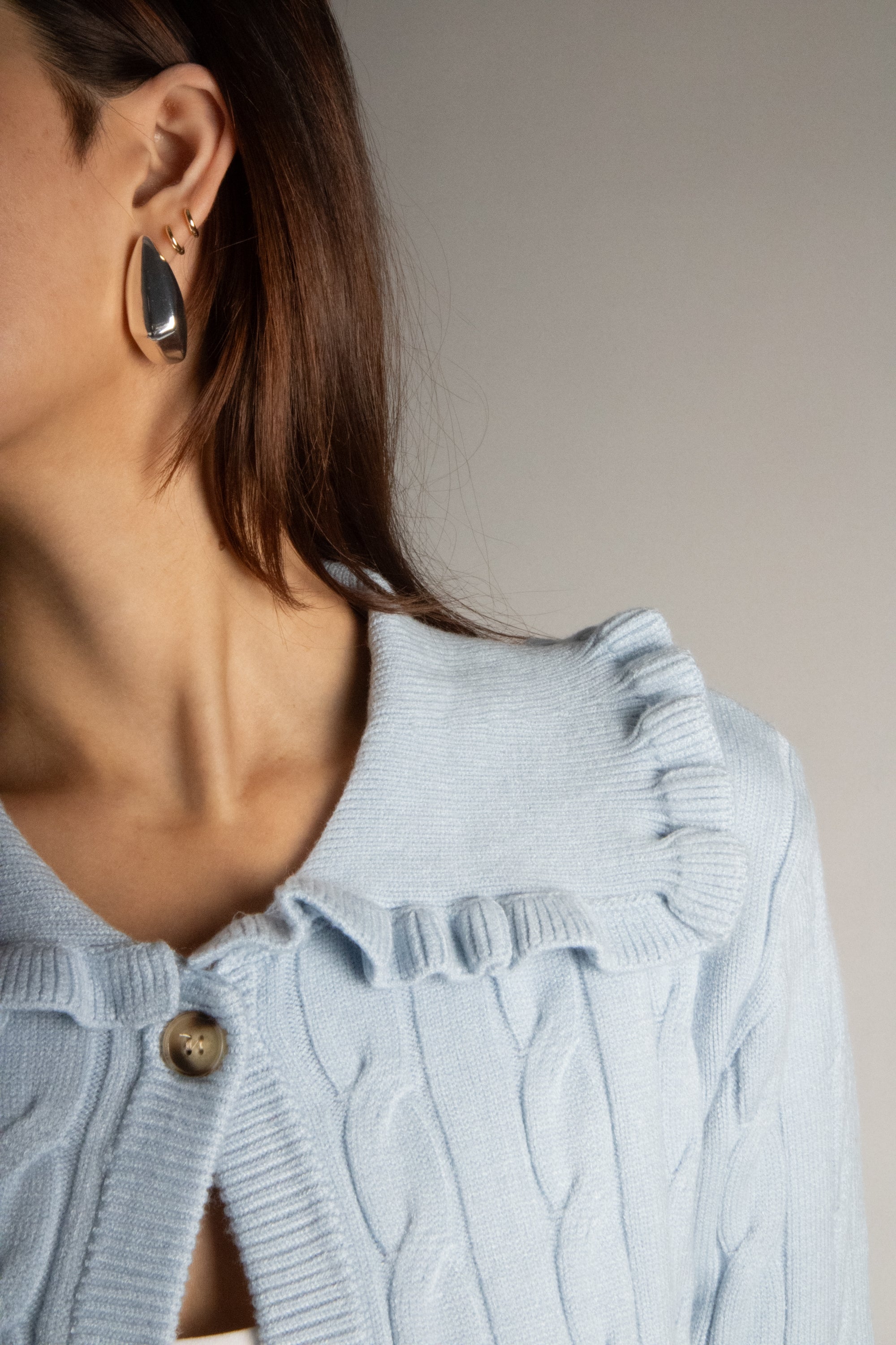 Women's Ruffle Collar Cardigan