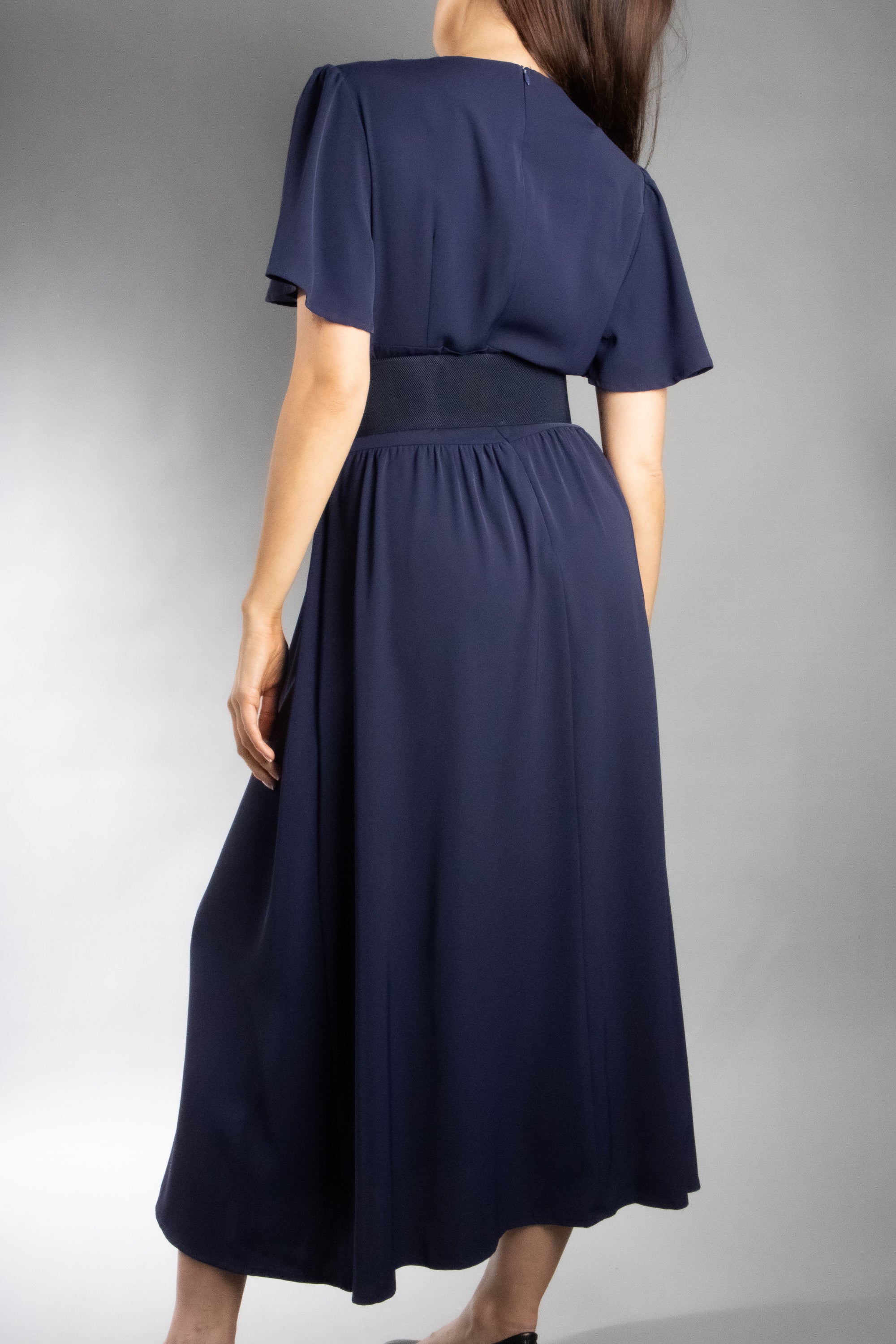 Women's Flutter Sleeve Midi Dress