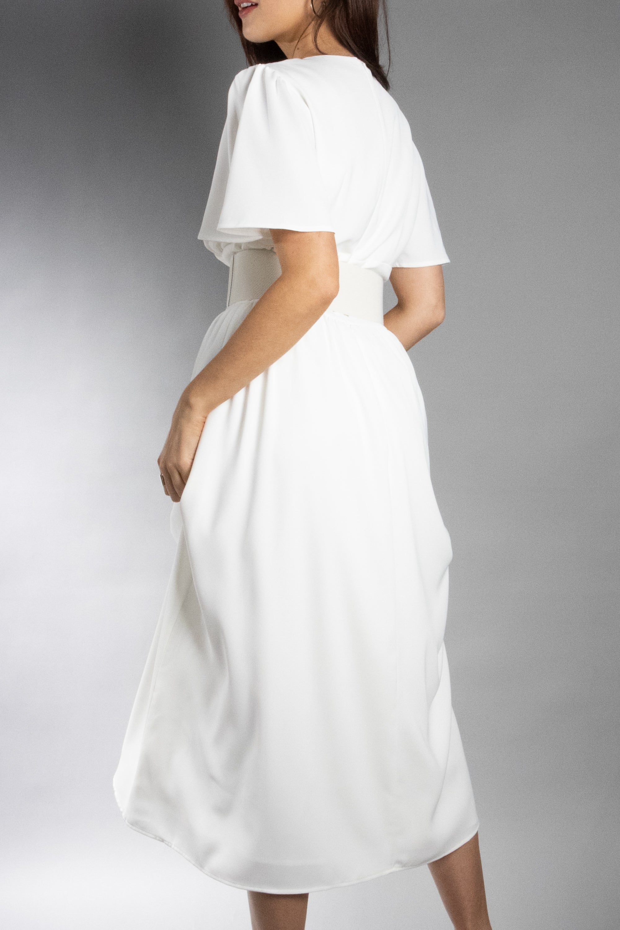 Women's Flutter Sleeve Midi Dress