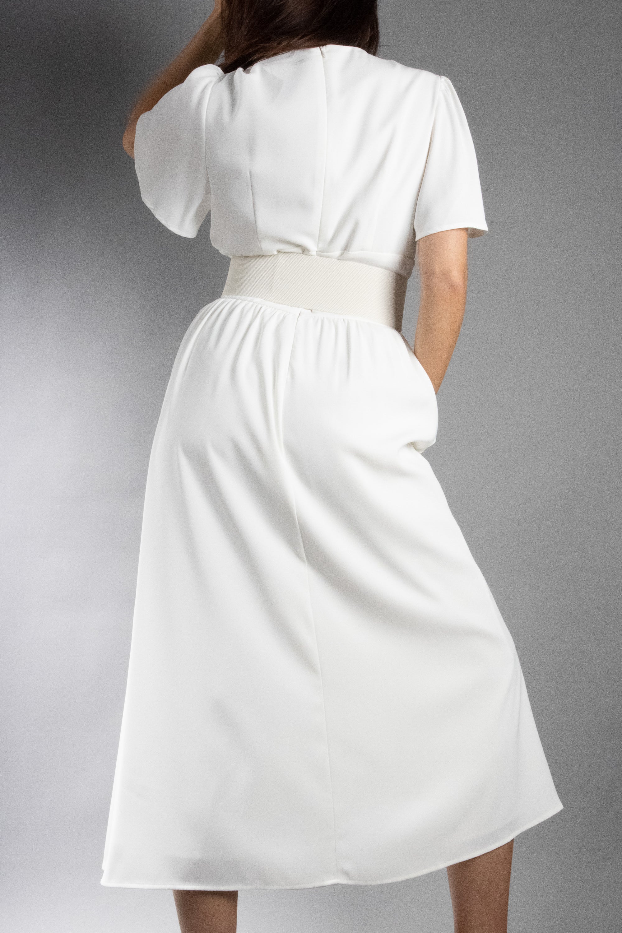 Women's Flutter Sleeve Midi Dress