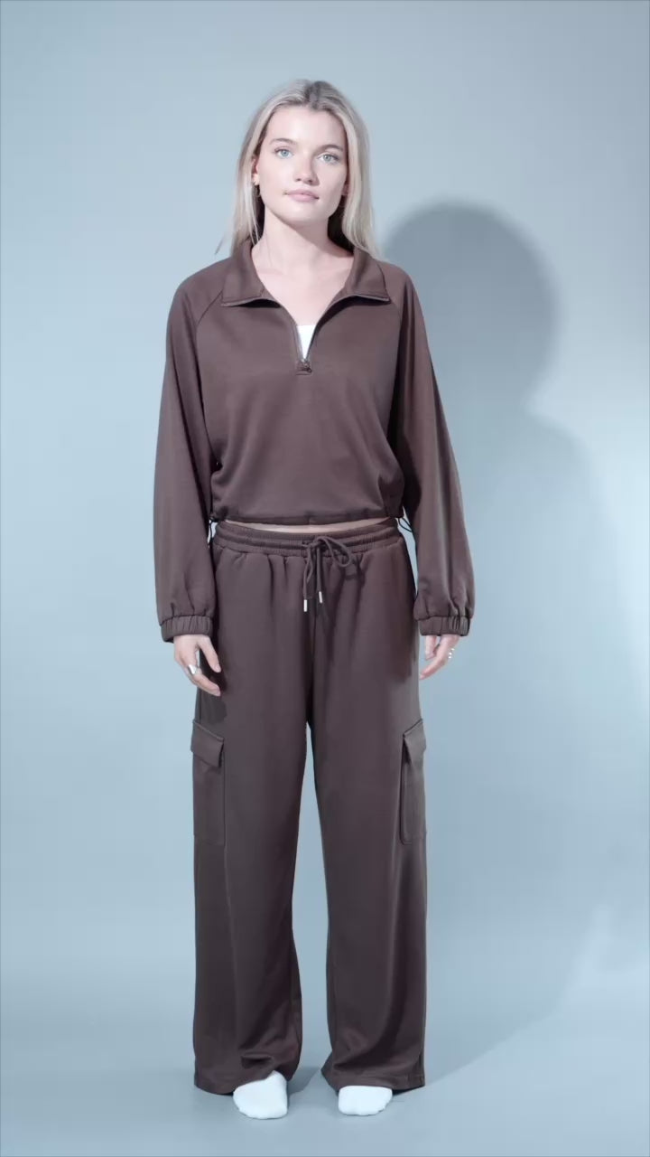 Women's Half Zip Pullover and Pants Set