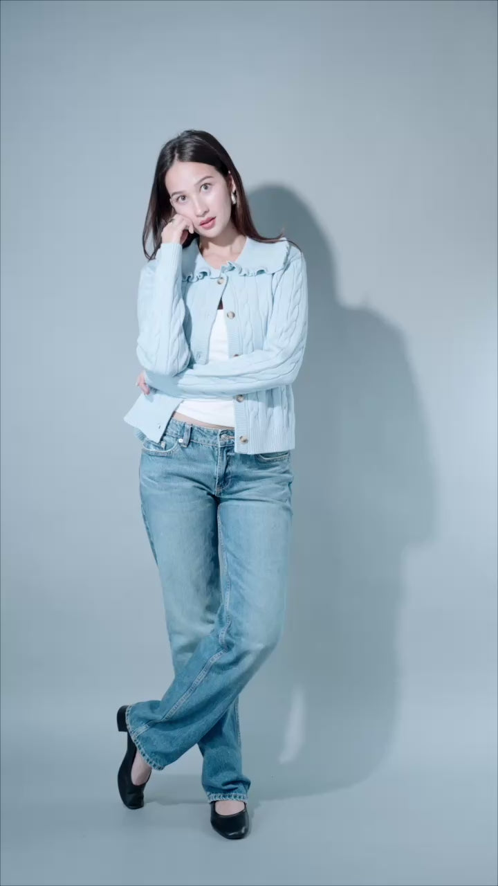 Women's Ruffle Collar Cardigan