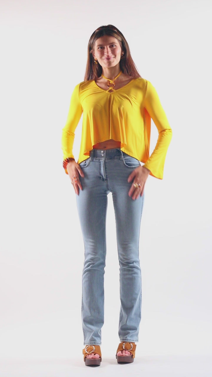 Sharkbite Halter Long Sleeve Top