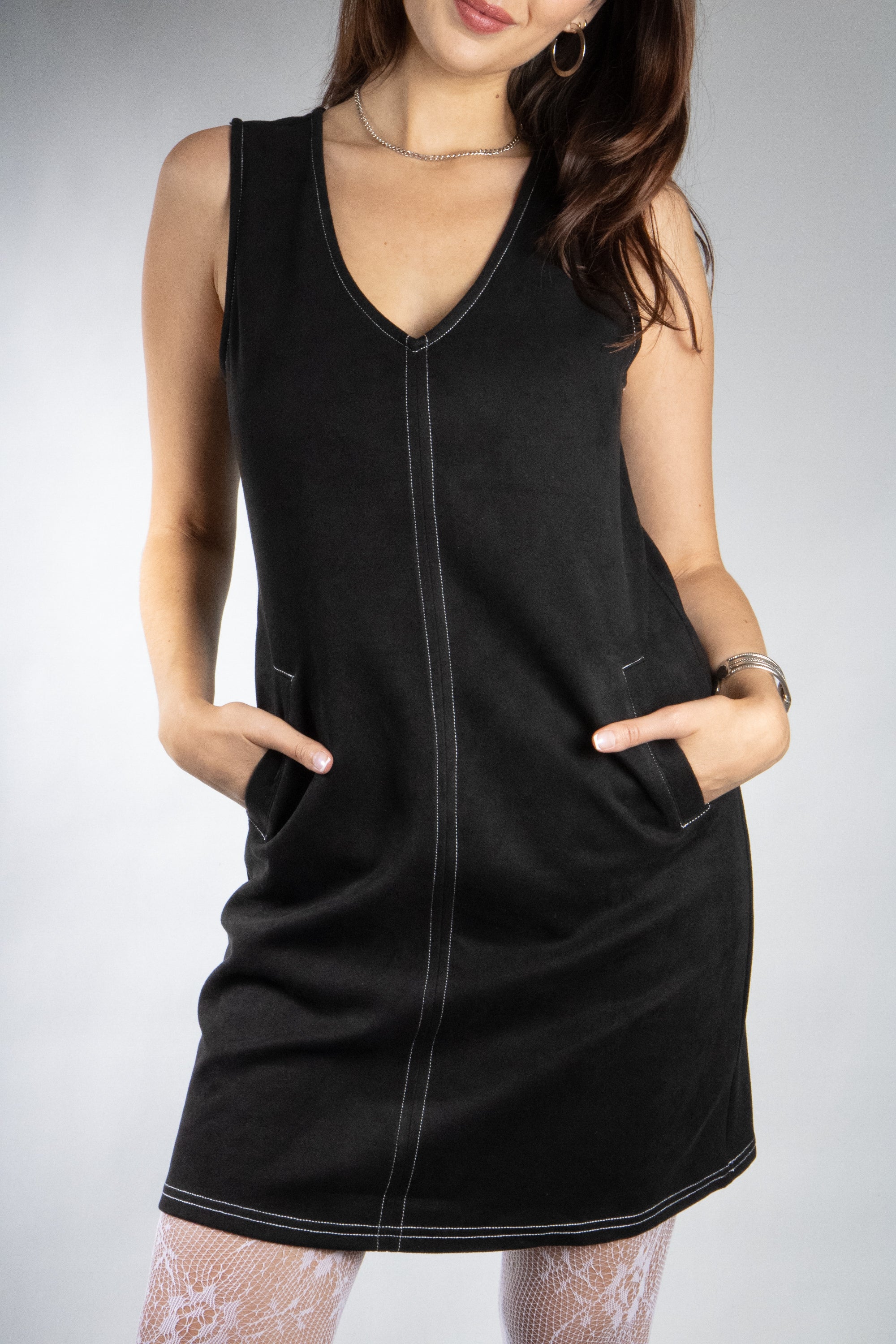 Women's Sleeveless Suede Mini Dress
