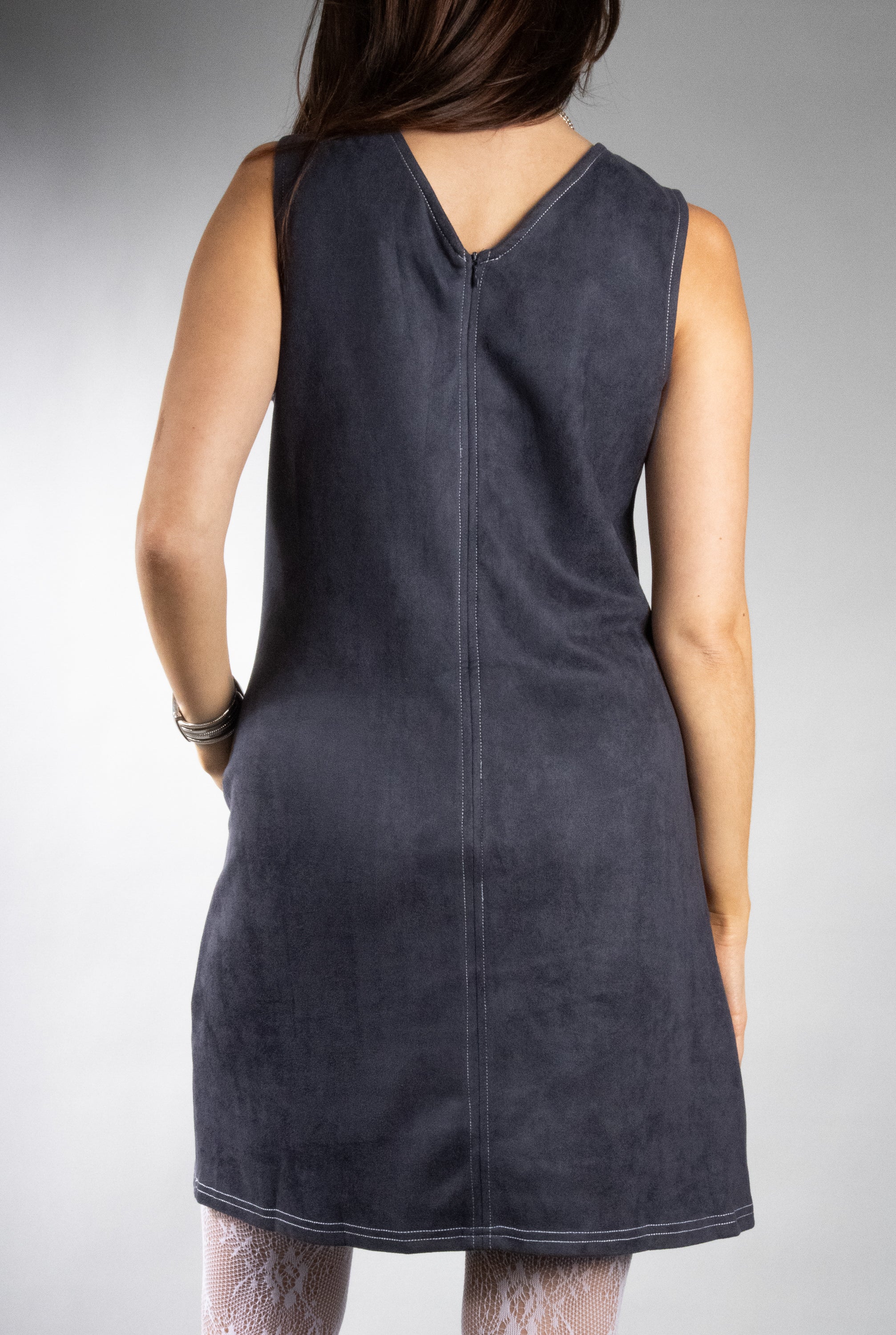 Women's Sleeveless Suede Mini Dress