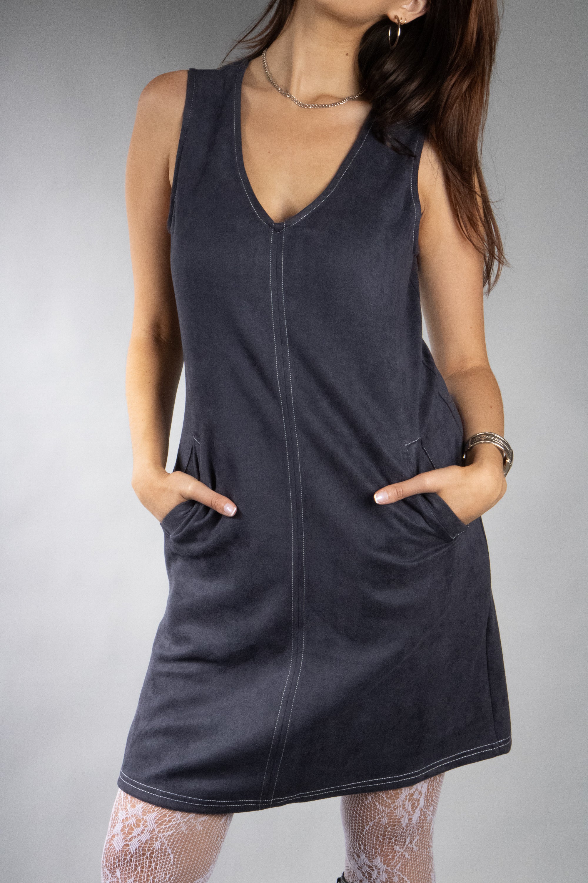 Women's Sleeveless Suede Mini Dress