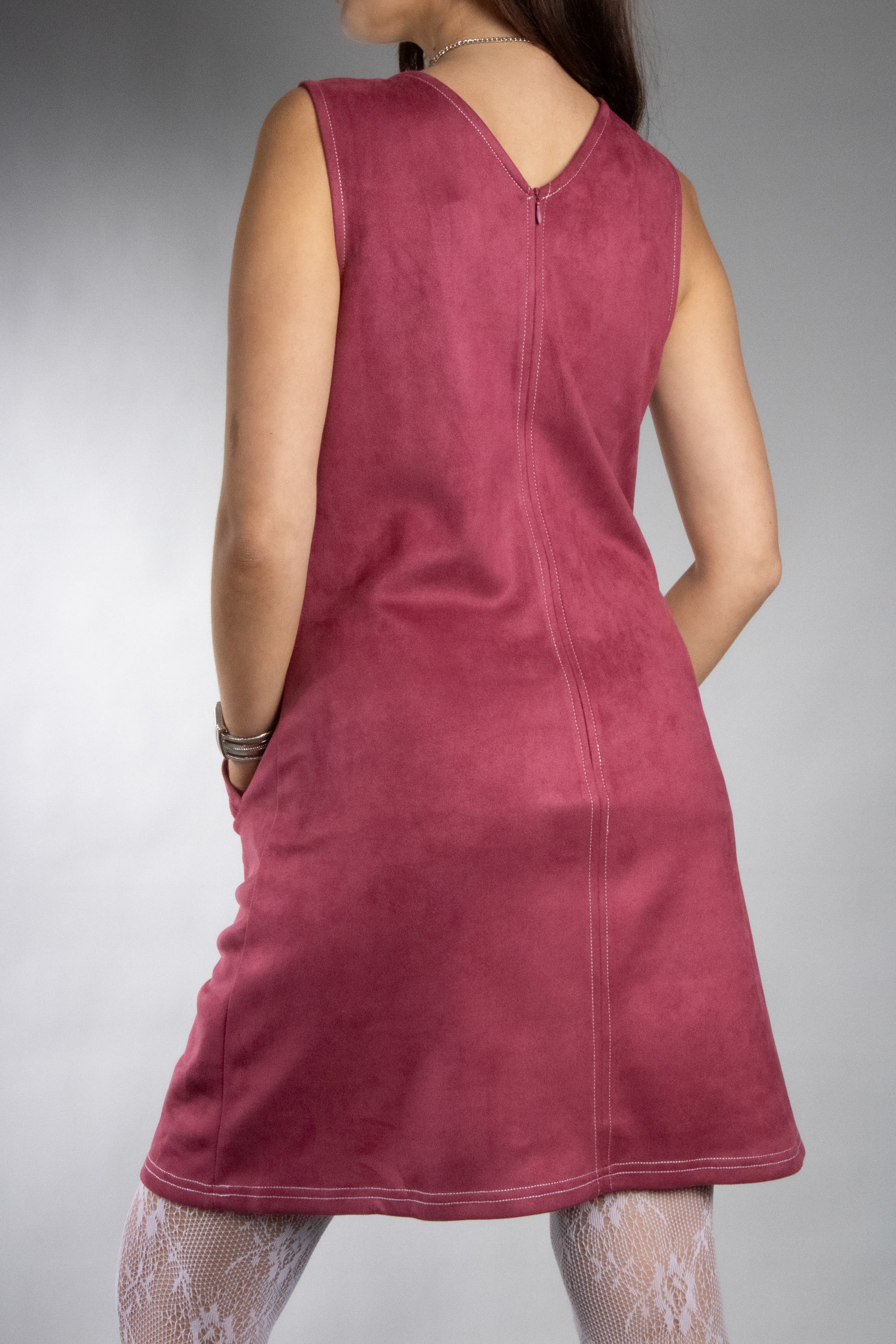 Women's Sleeveless Suede Mini Dress