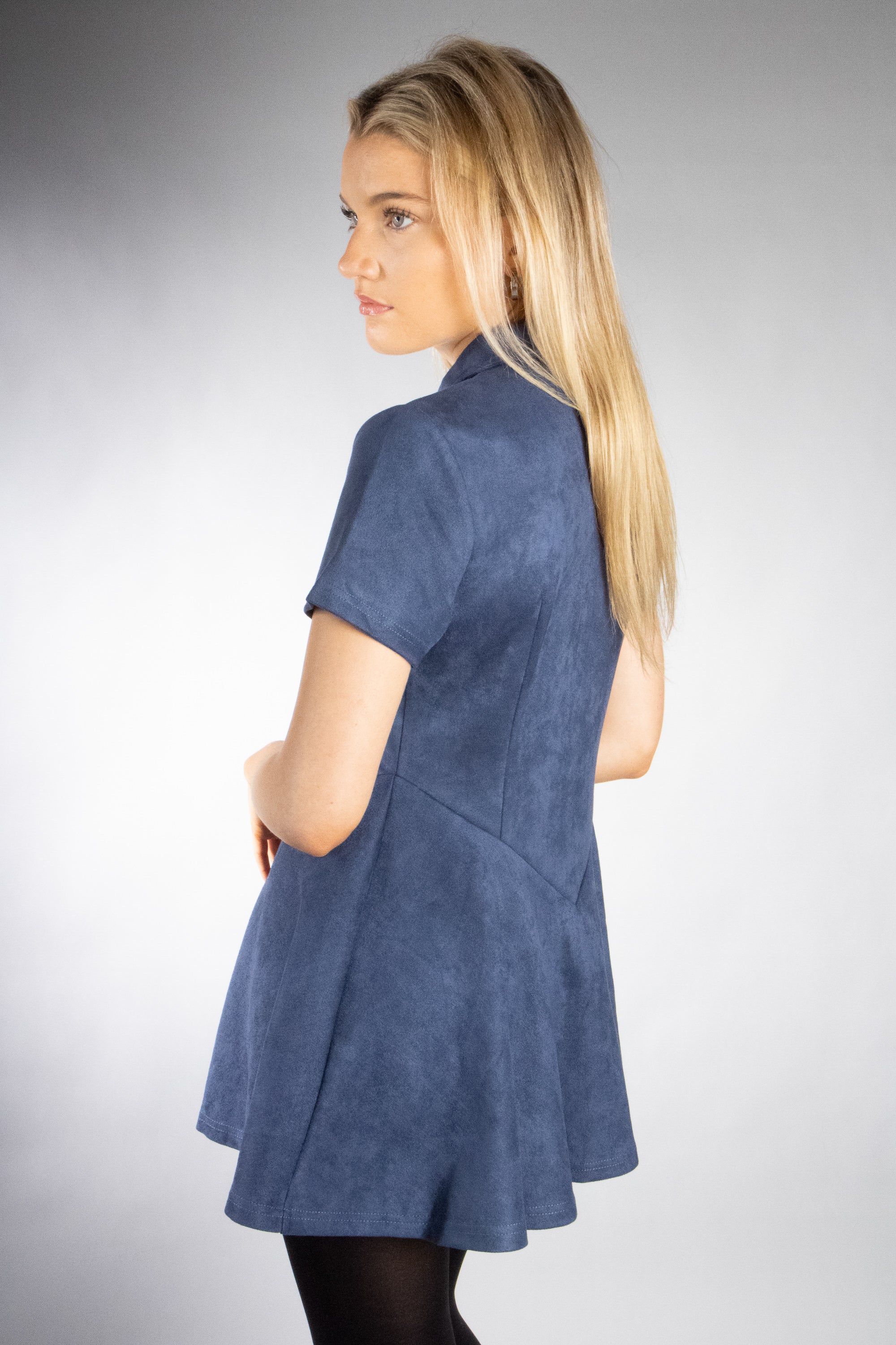 Women's Drop Waist Collared Flare Dress