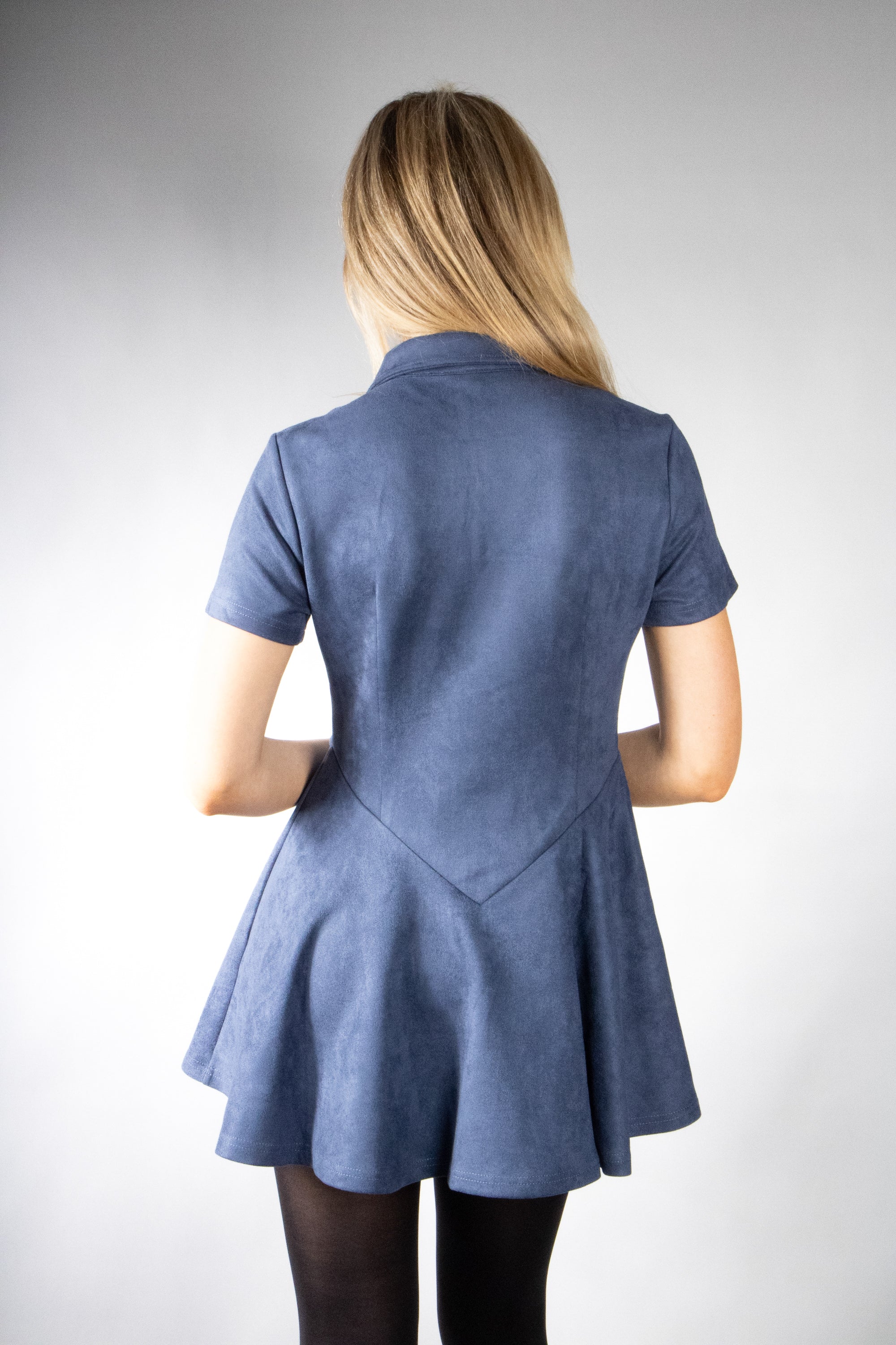 Women's Drop Waist Collared Flare Dress