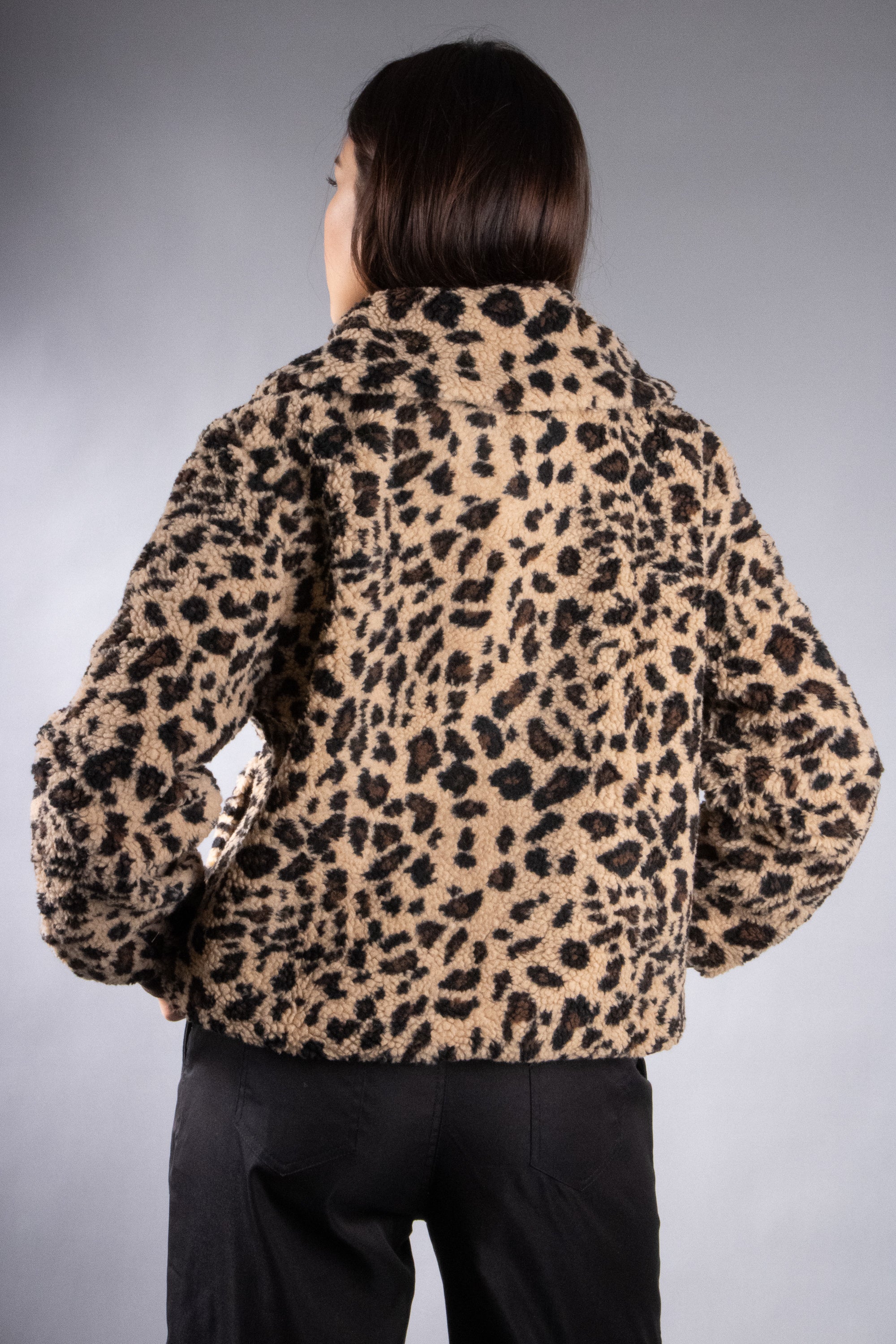 Women's Oversized Collar Plush Bomber Jacket