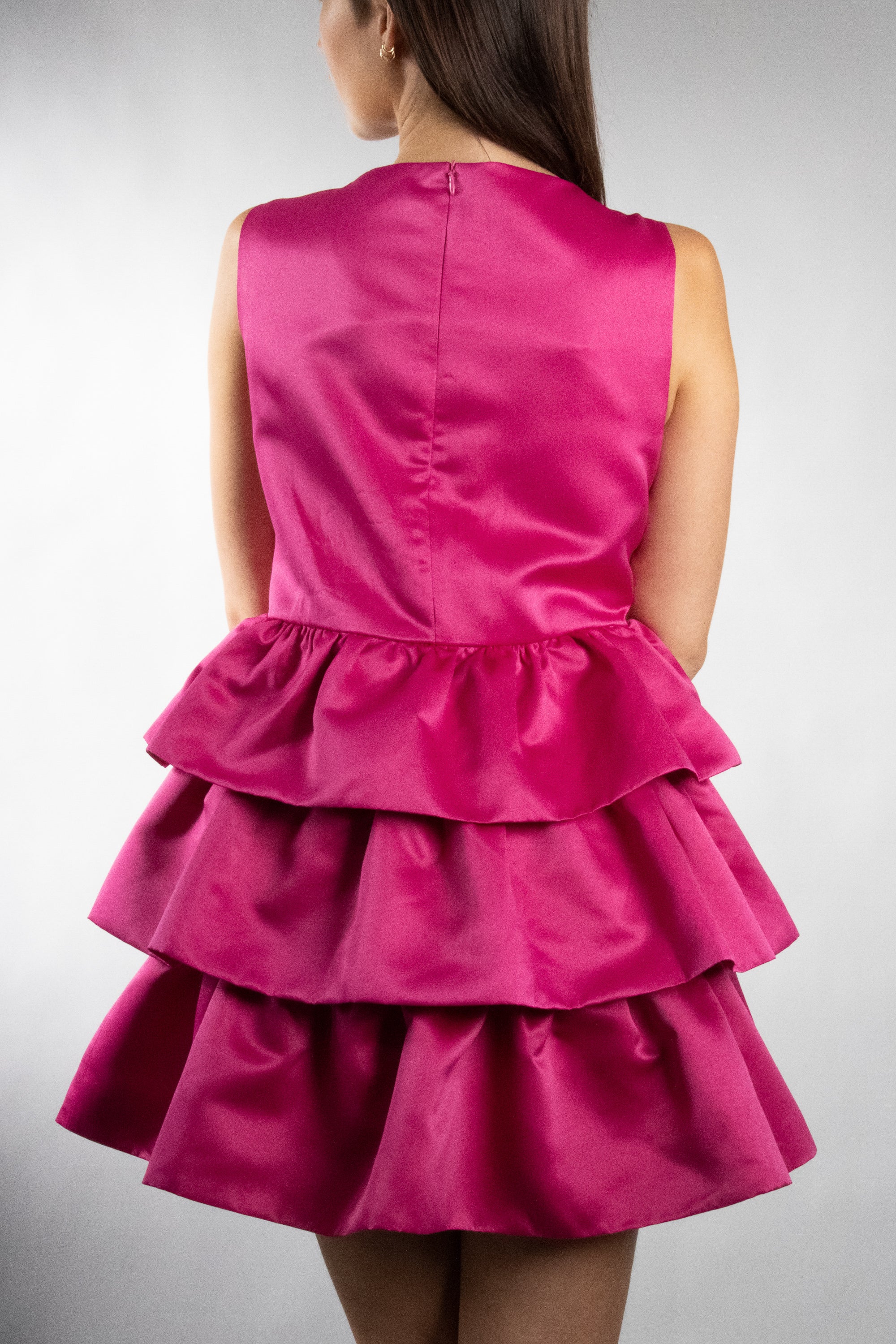 Women's Fit and Flare Boat Neck Tiered Mini Dress