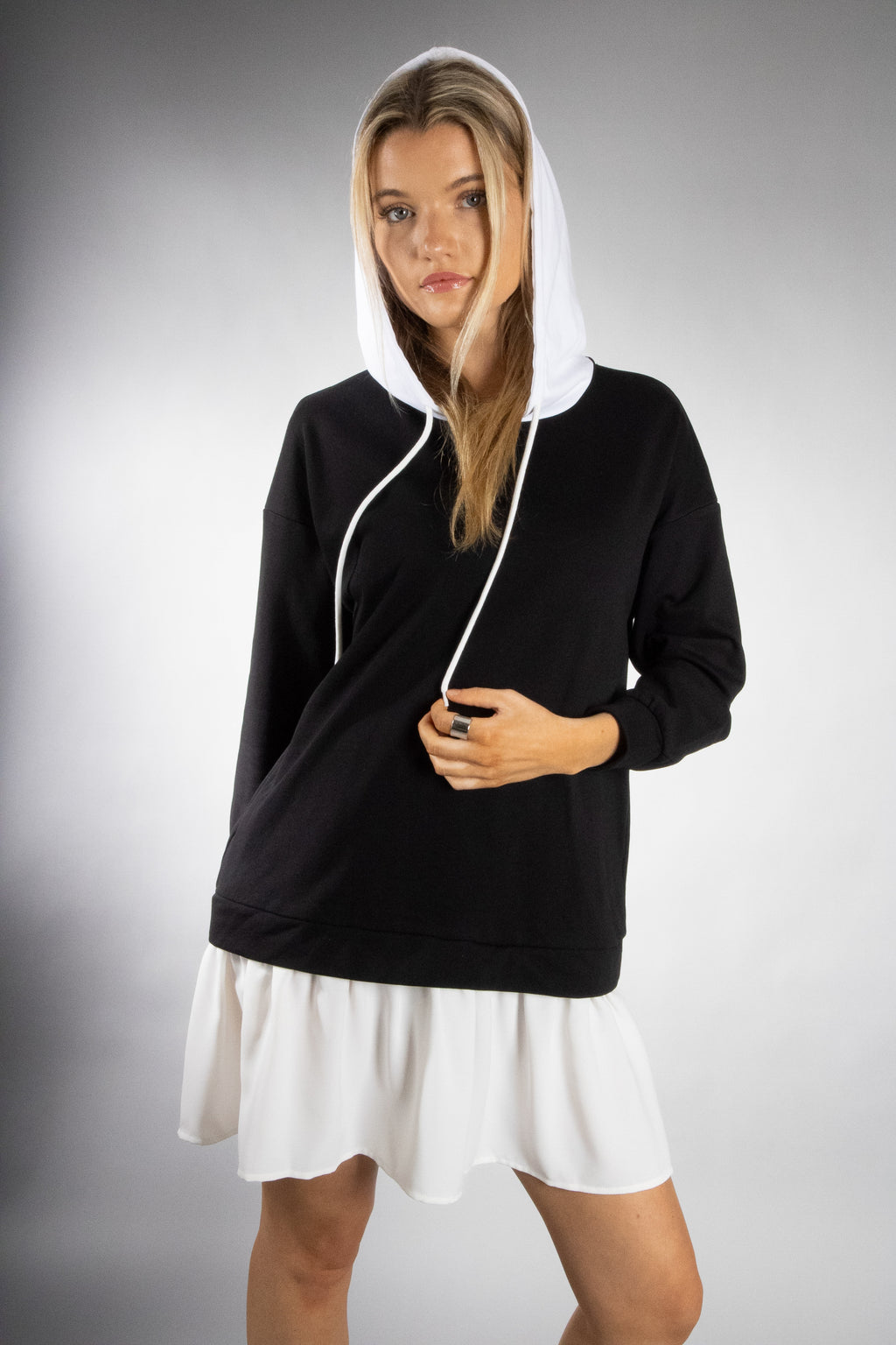 Women's Double Layer Hooded Pullover