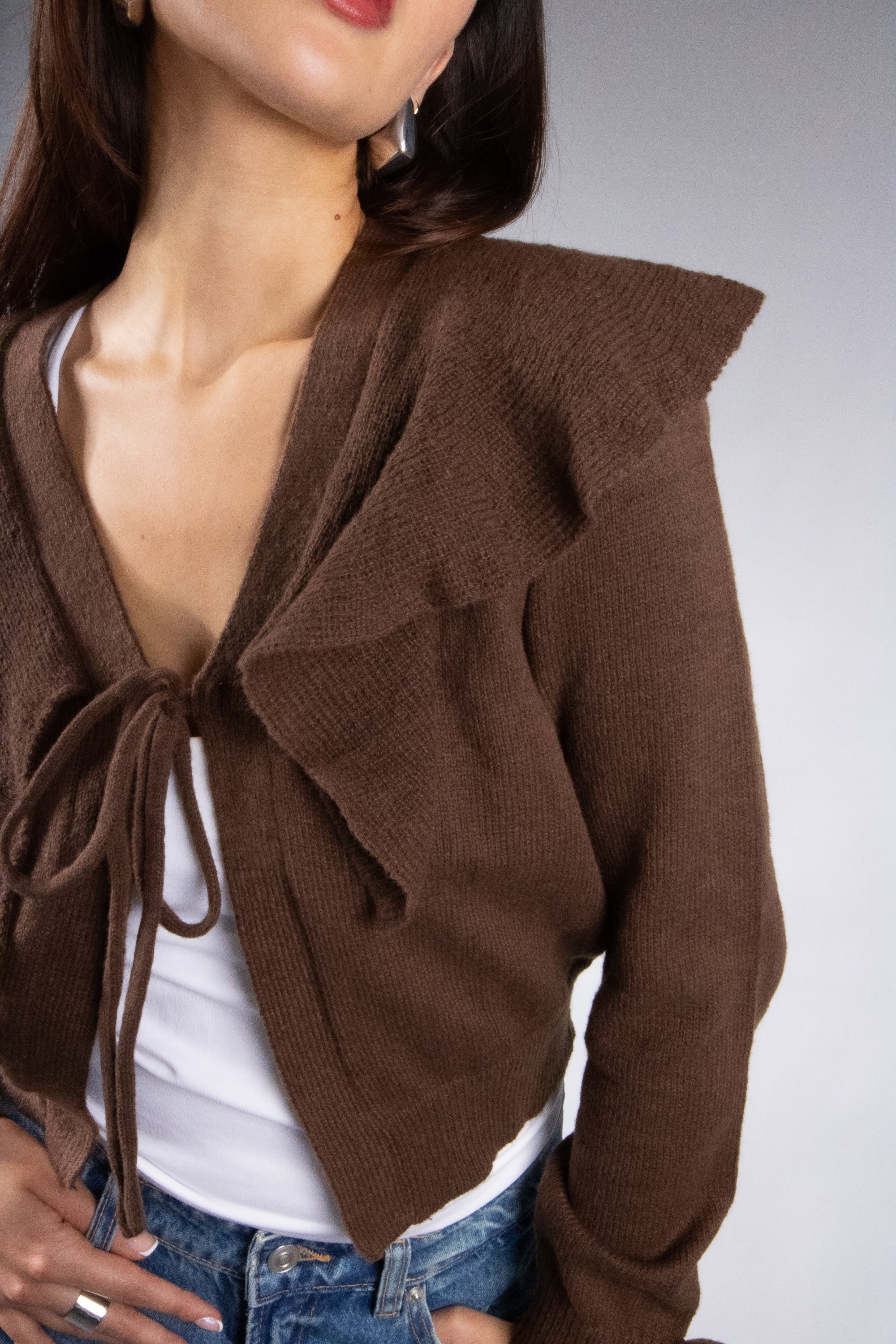 Women's Lightweight Flouncy Tie Cardigan