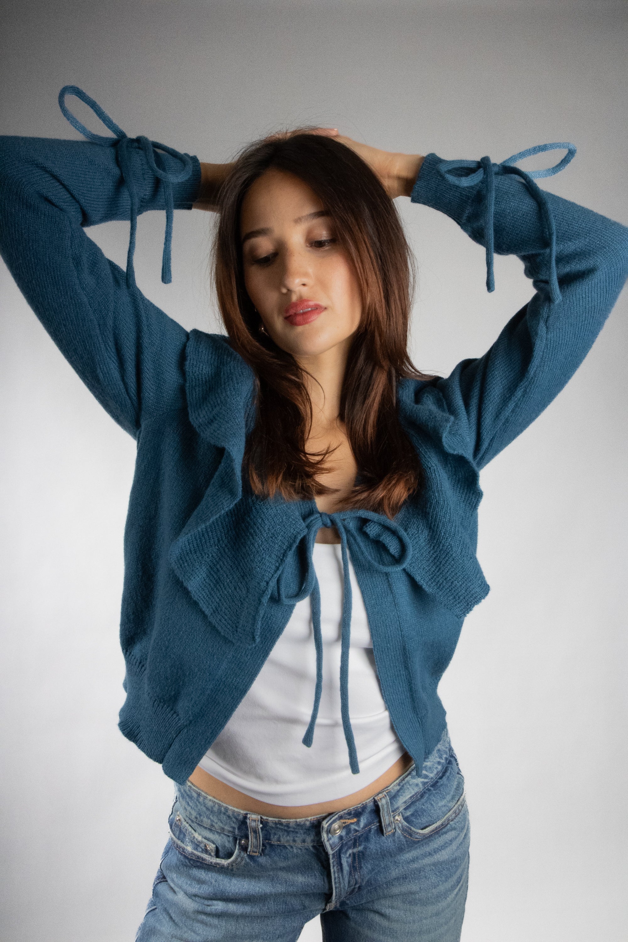 Women's Lightweight Flouncy Tie Cardigan