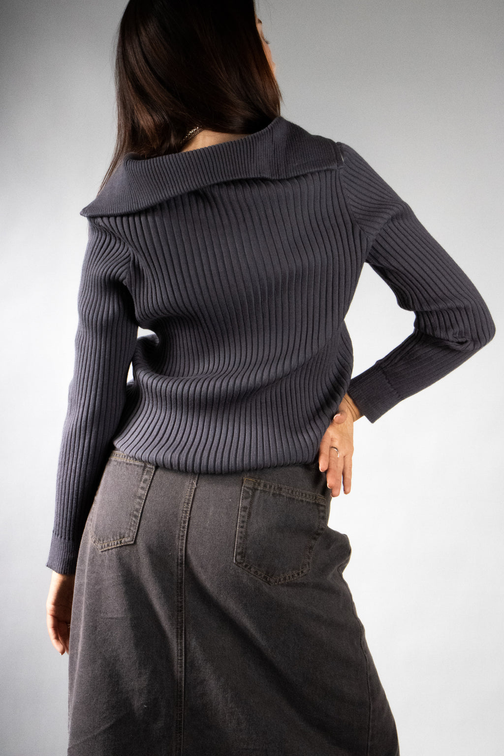 Women's Rib Knit Quarter Zip Sweater