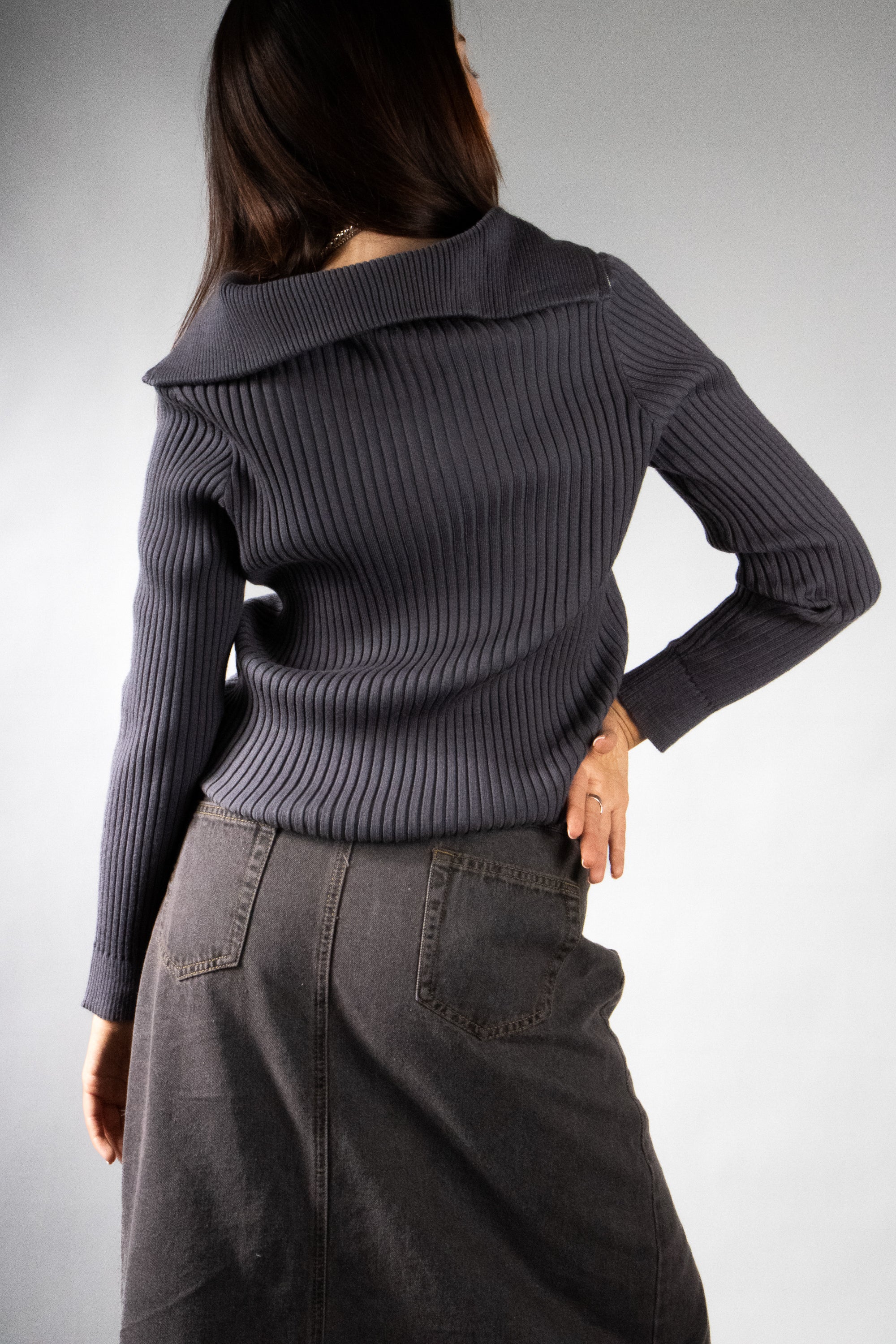 Women's Rib Knit Quarter Zip Sweater