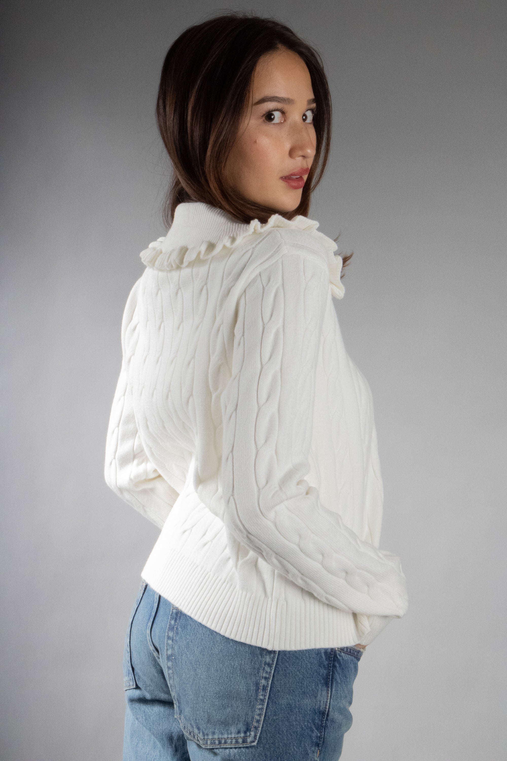 Women's Ruffle Collar Cardigan