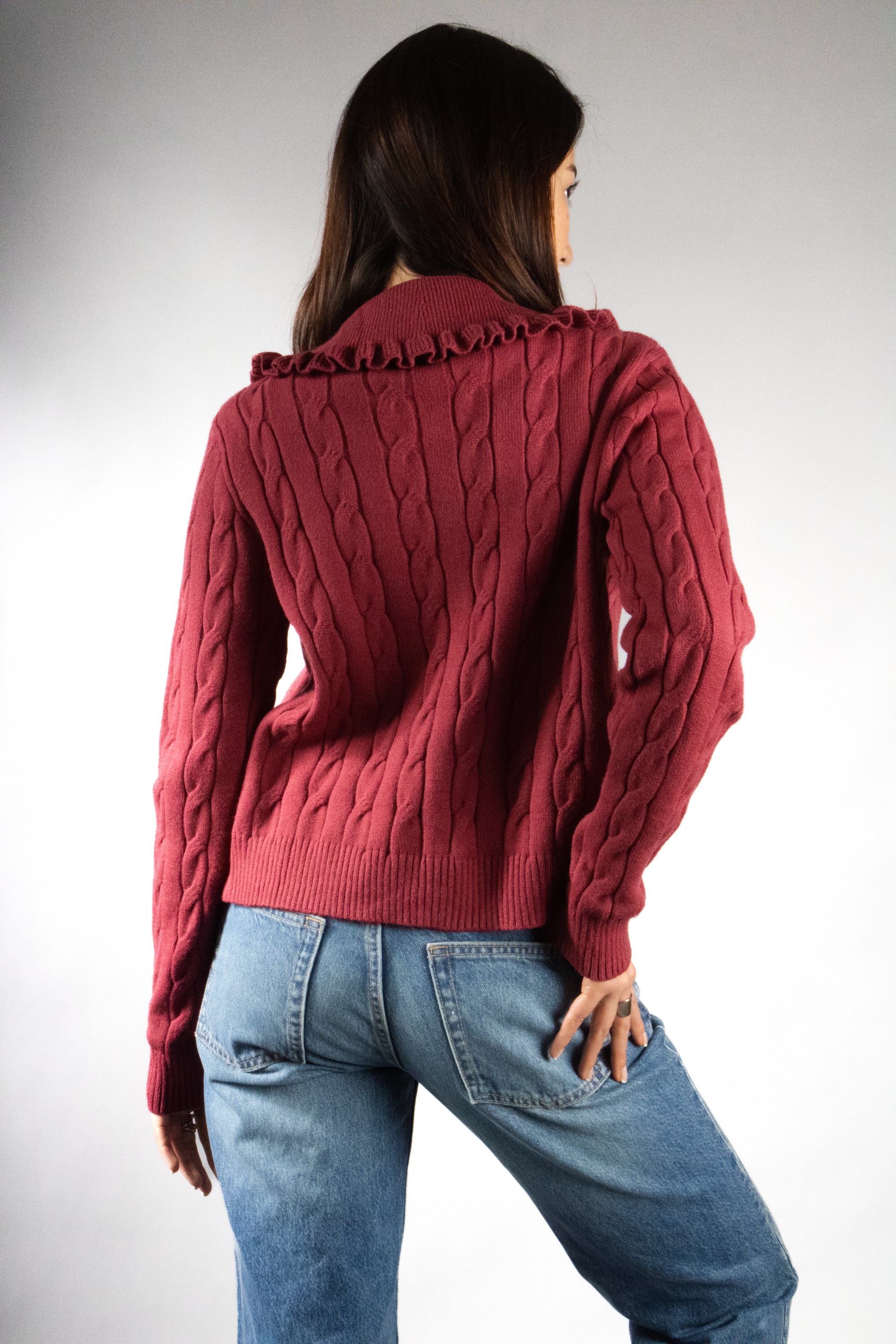 Women's Ruffle Collar Cardigan