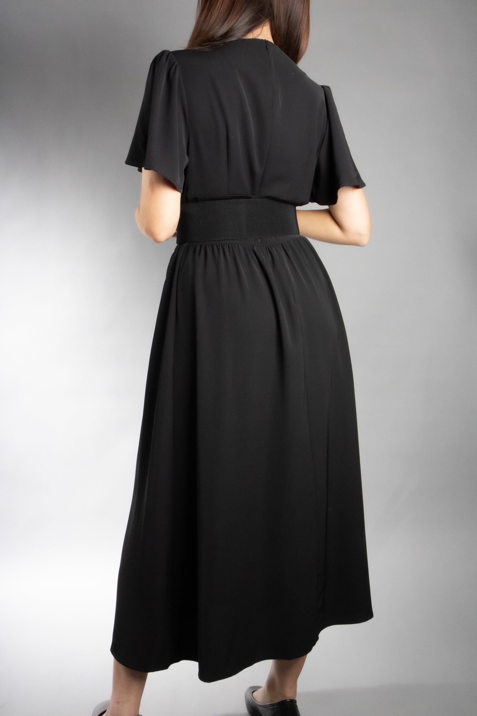 Women's Flutter Sleeve Midi Dress