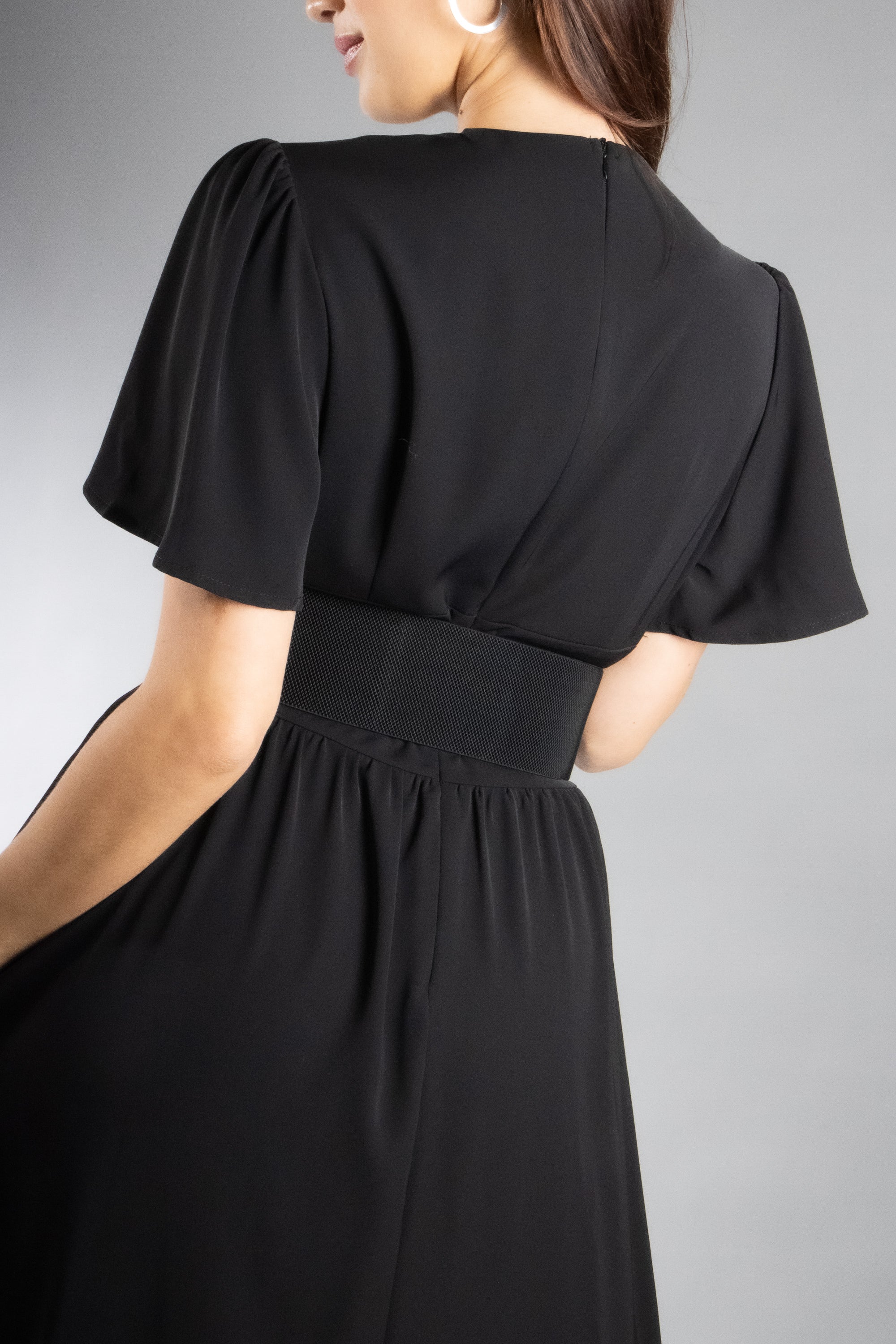 Women's Flutter Sleeve Midi Dress