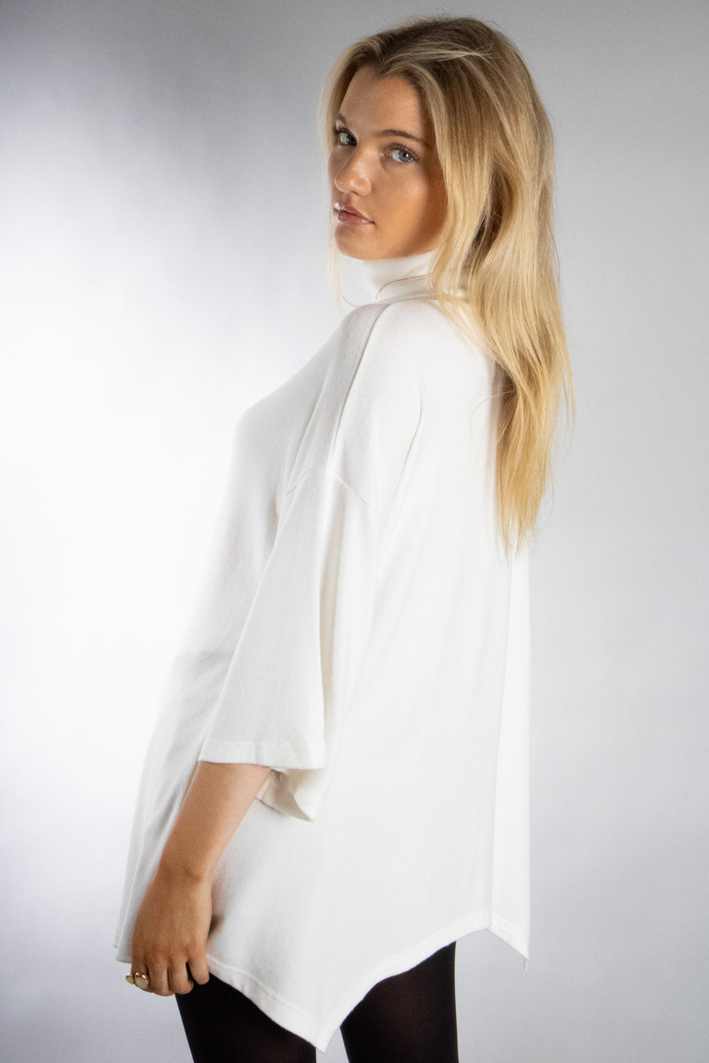 Women's Turtleneck Drop Sleeve Sweater