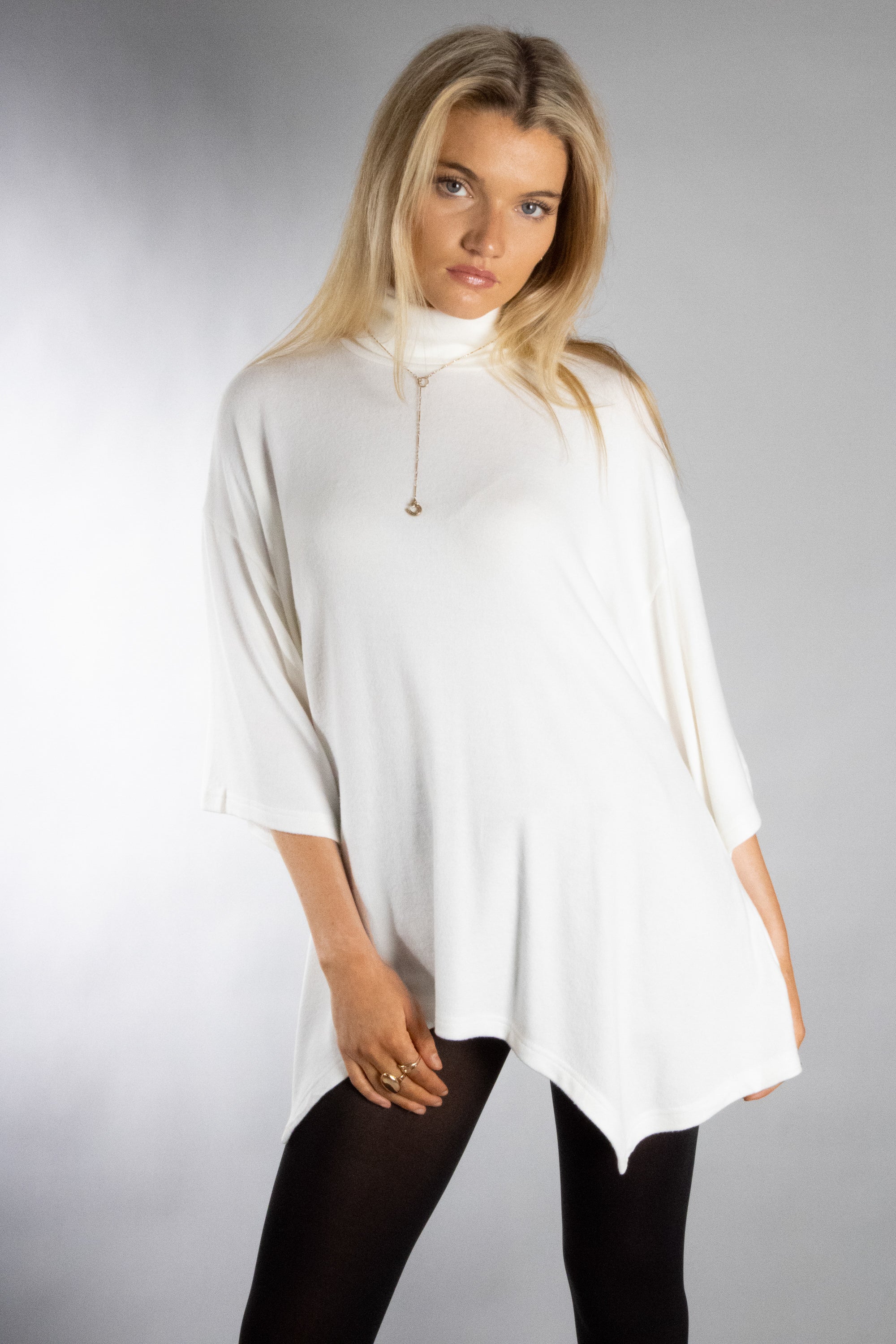 Women's Turtleneck Drop Sleeve Sweater