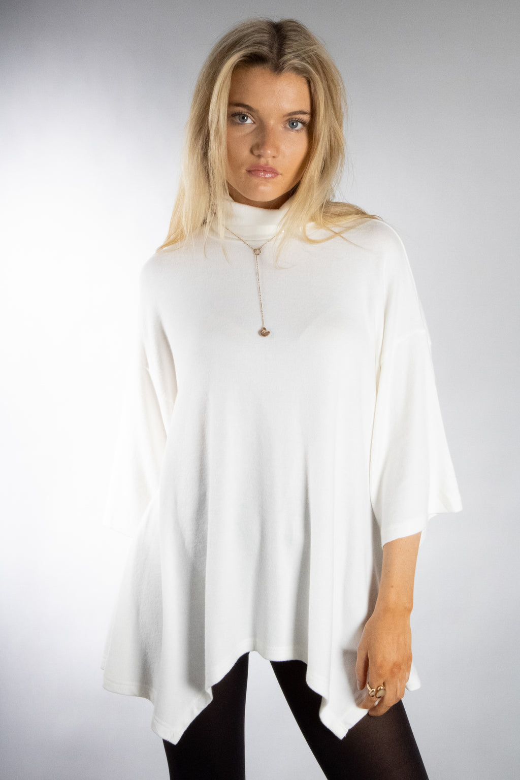 Women's Turtleneck Drop Sleeve Sweater