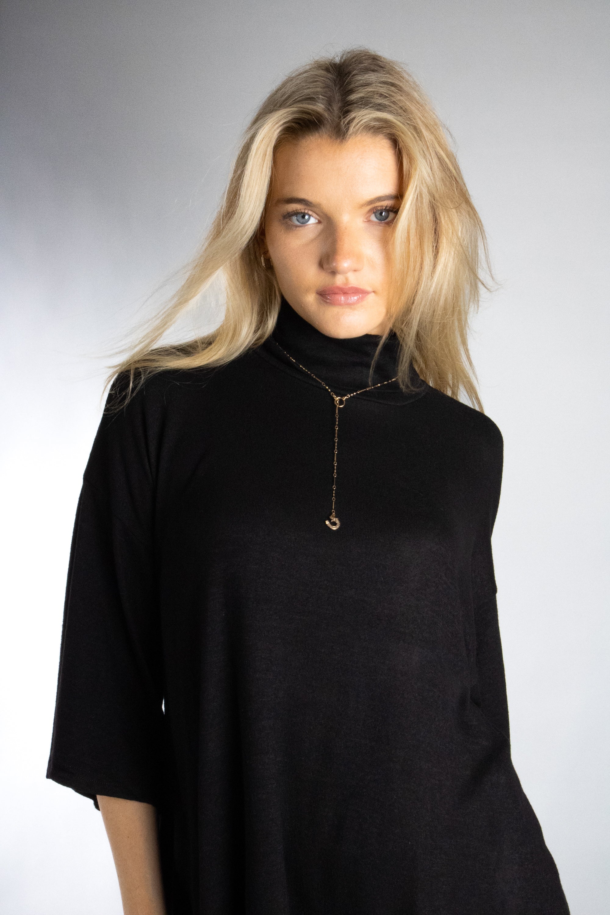 Women's Turtleneck Drop Sleeve Sweater