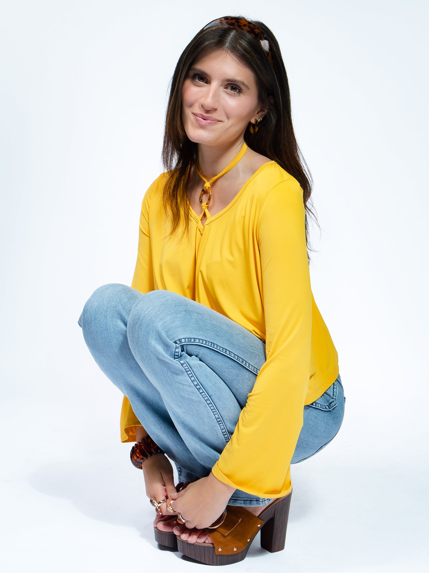 Sharkbite Halter Long Sleeve Top