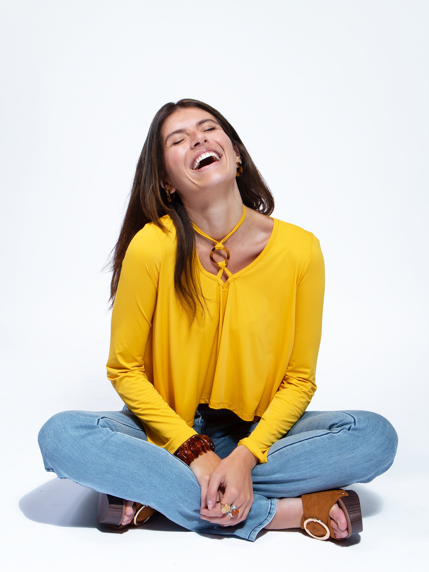 Sharkbite Halter Long Sleeve Top