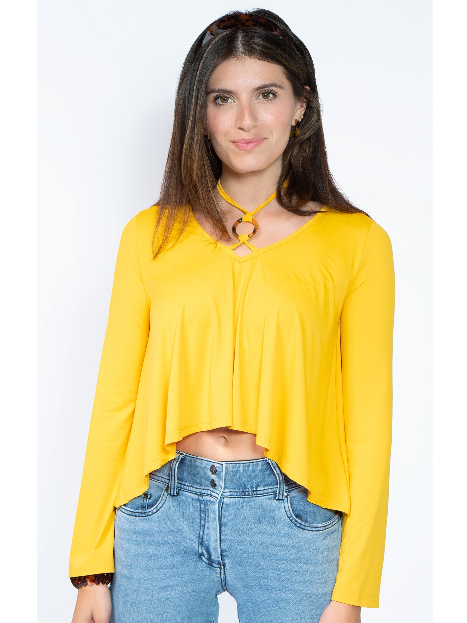 Sharkbite Halter Long Sleeve Top