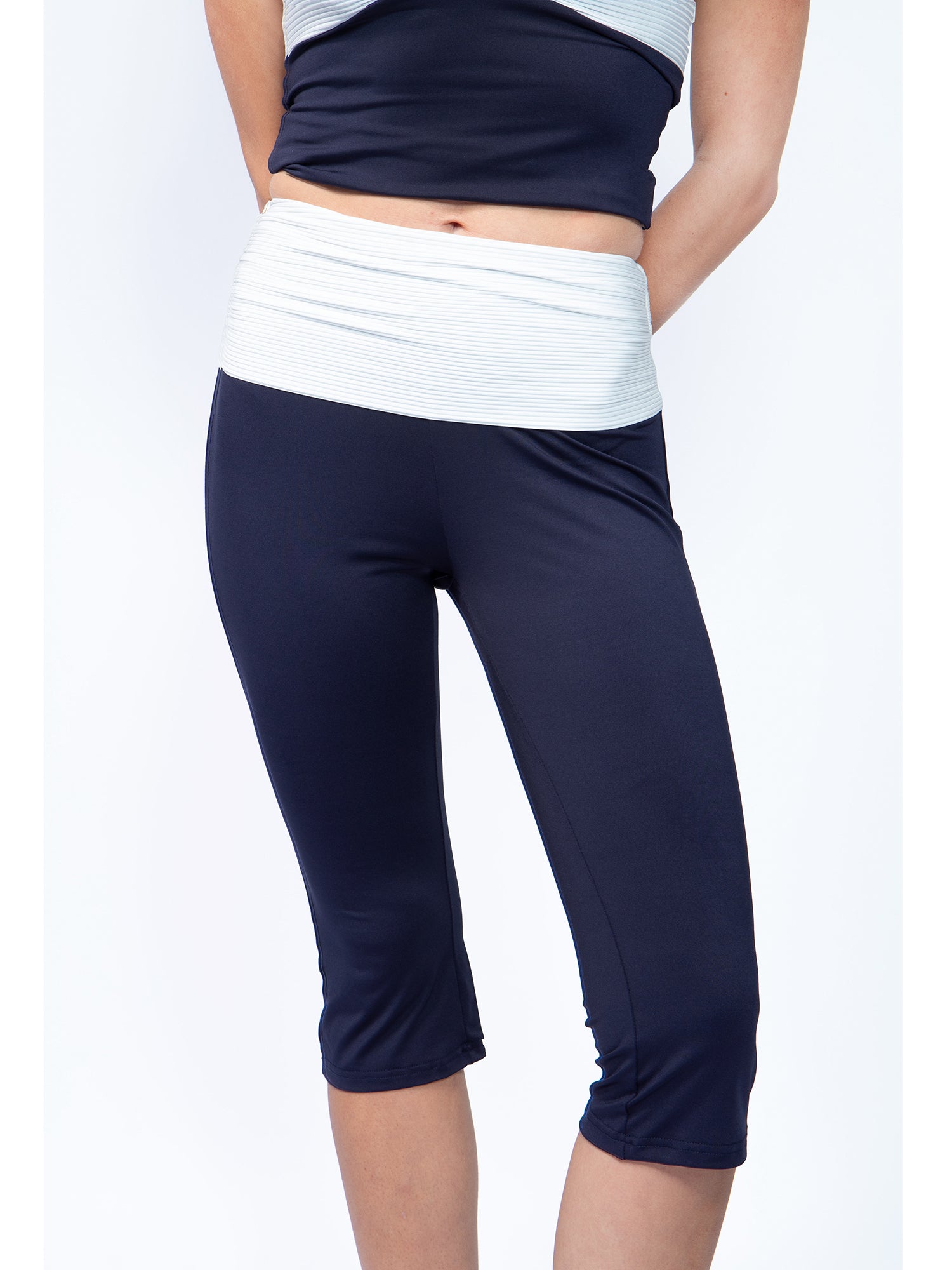 Contrast Waist Capris