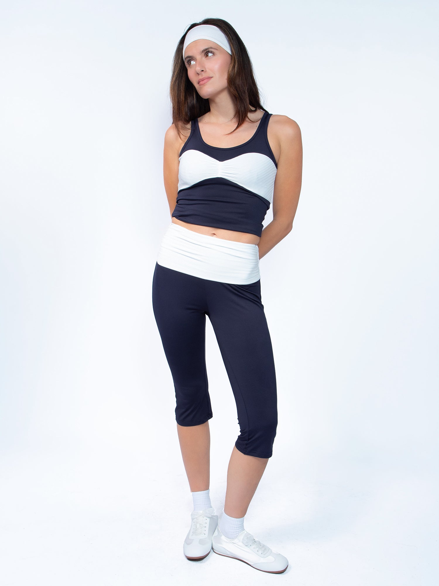 Contrast Waist Capris