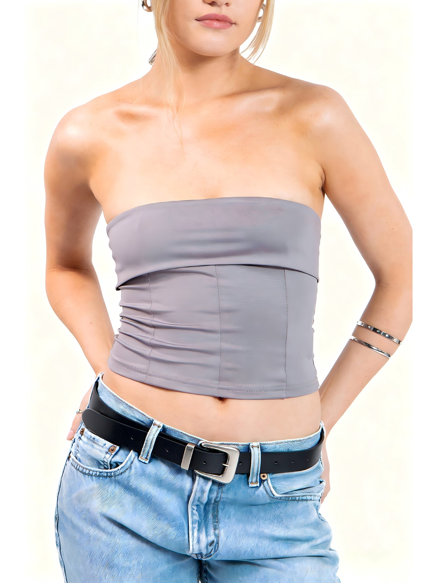 Strapless Fitted Seam Top