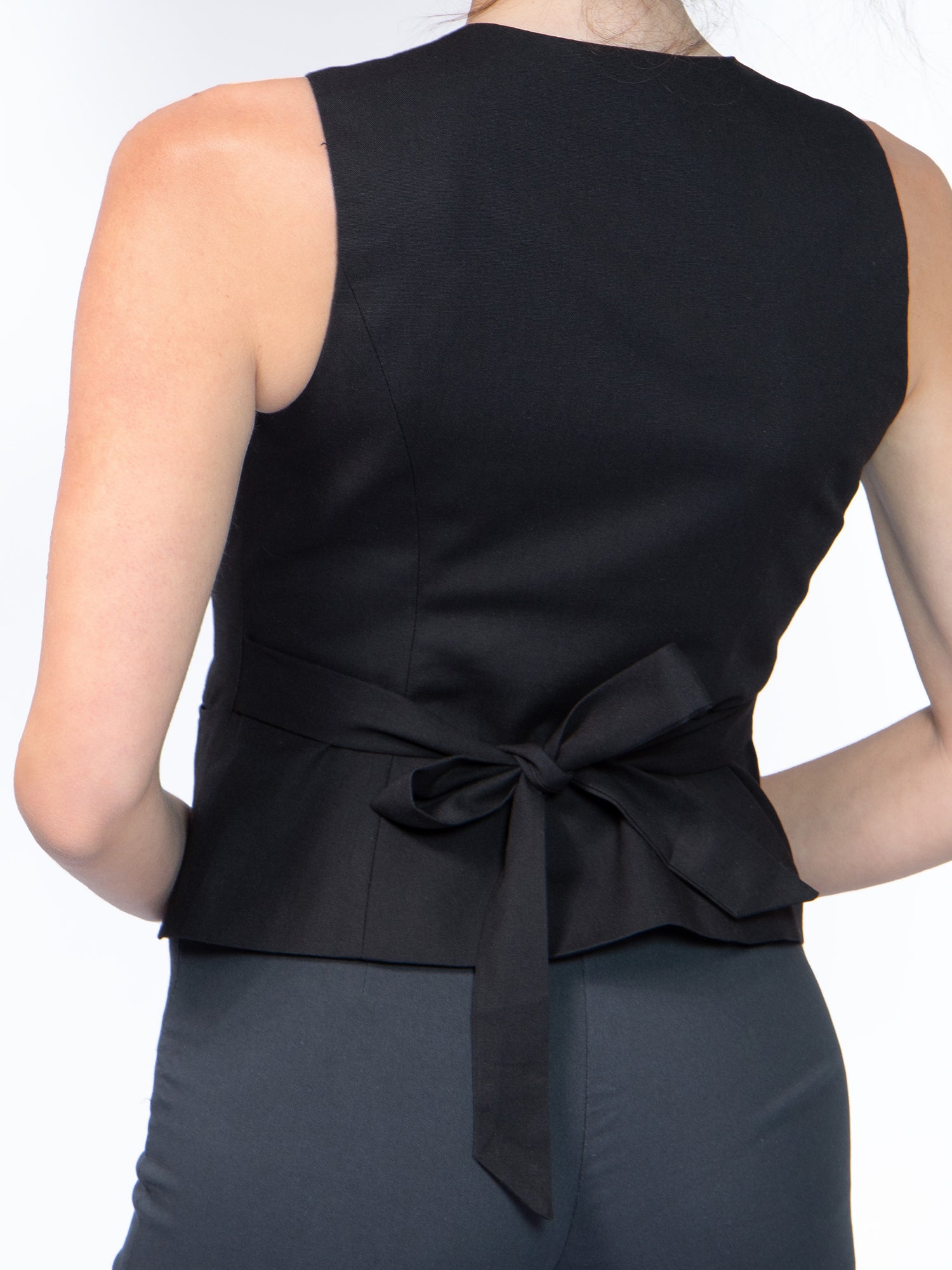 Tie Back Button Vest
