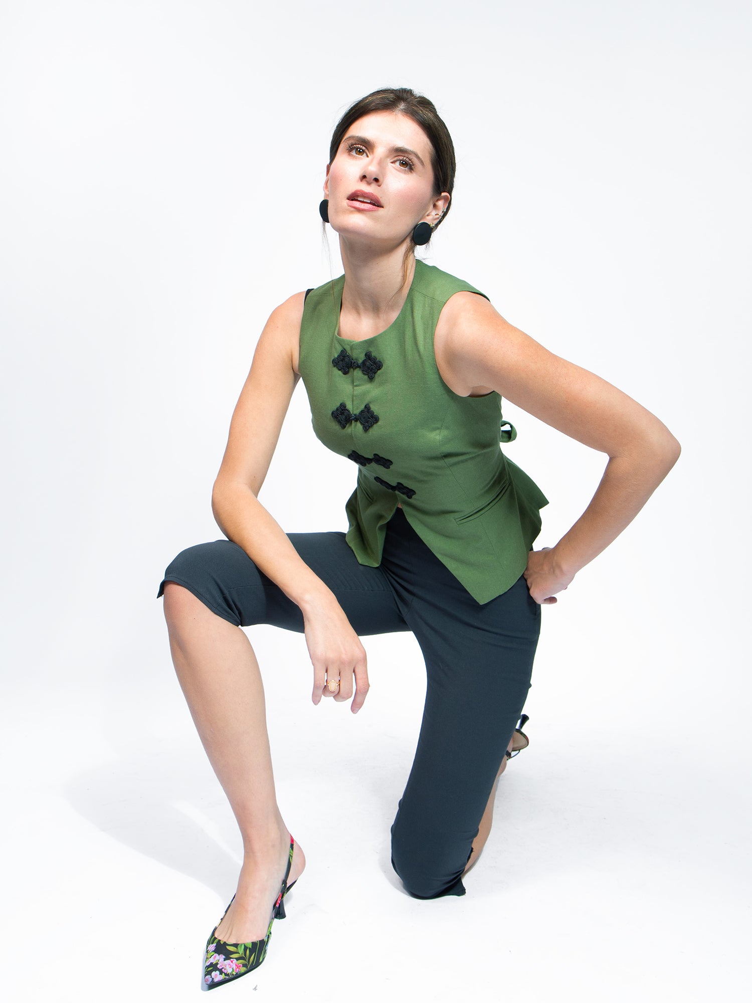 Tie Back Button Vest