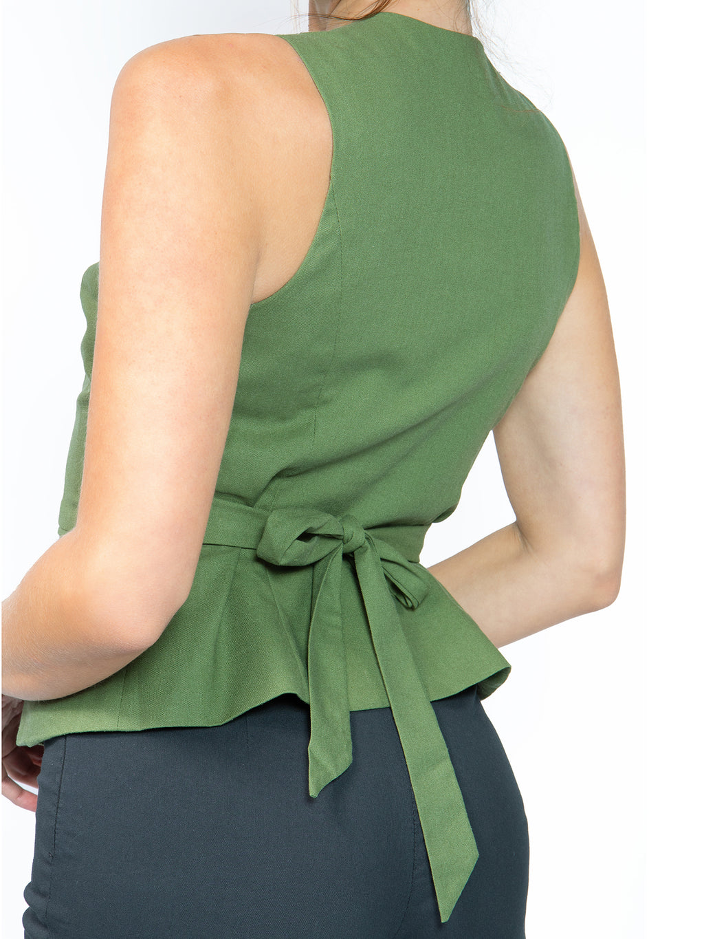 Tie Back Button Vest